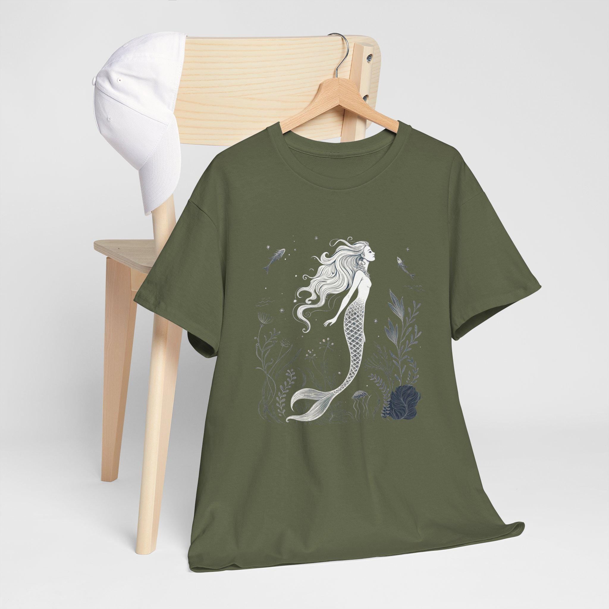 Mermaid Fantasy Graphic Tee: Unisex Ocean Vibes T-Shirt