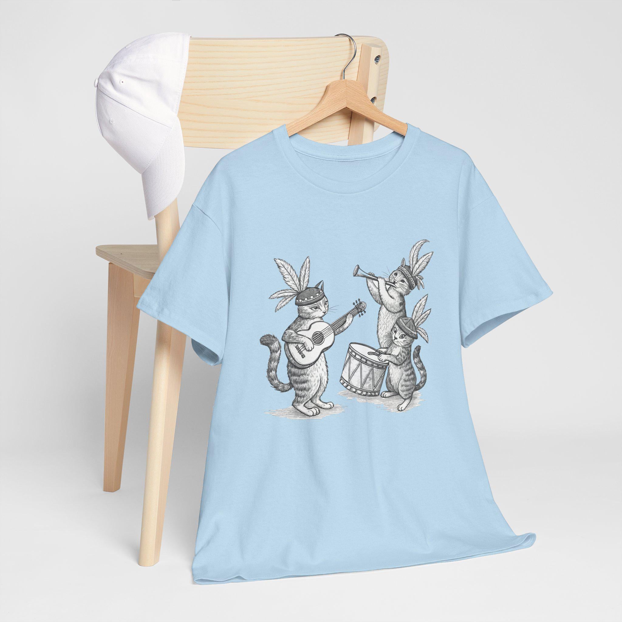 Medieval Cat Band Graphic Tee: Fantasy Mythology Unisex Shirt