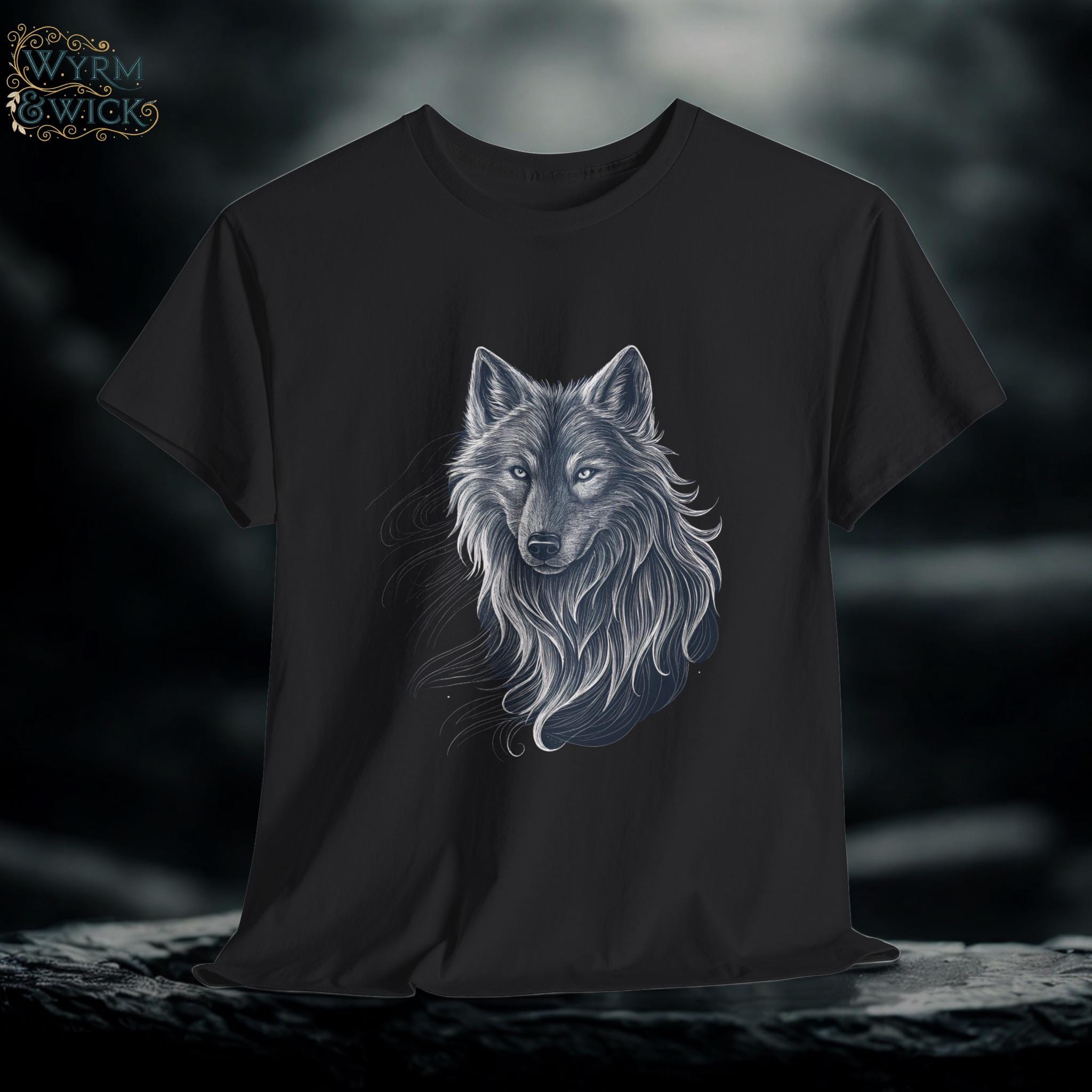 Ethereal Wolf Graphic Tee: Gothic Fantasy Unisex T-Shirt