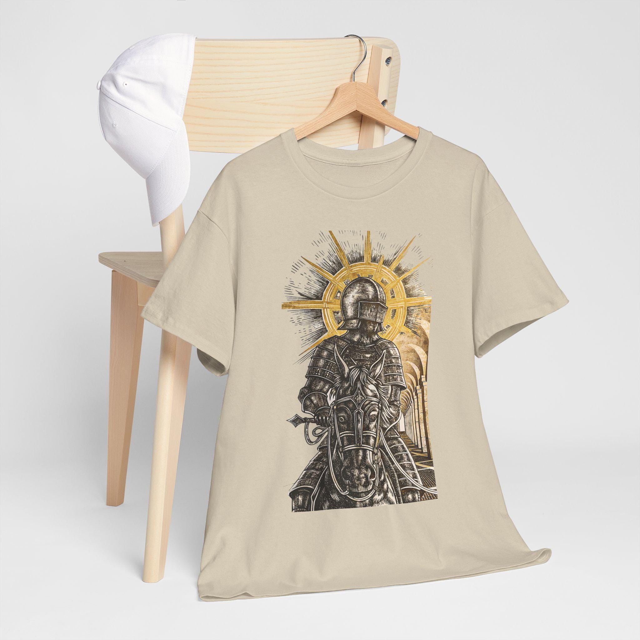 Castlecore Sun Knight Graphic Tee: Medieval Fantasy T-Shirt