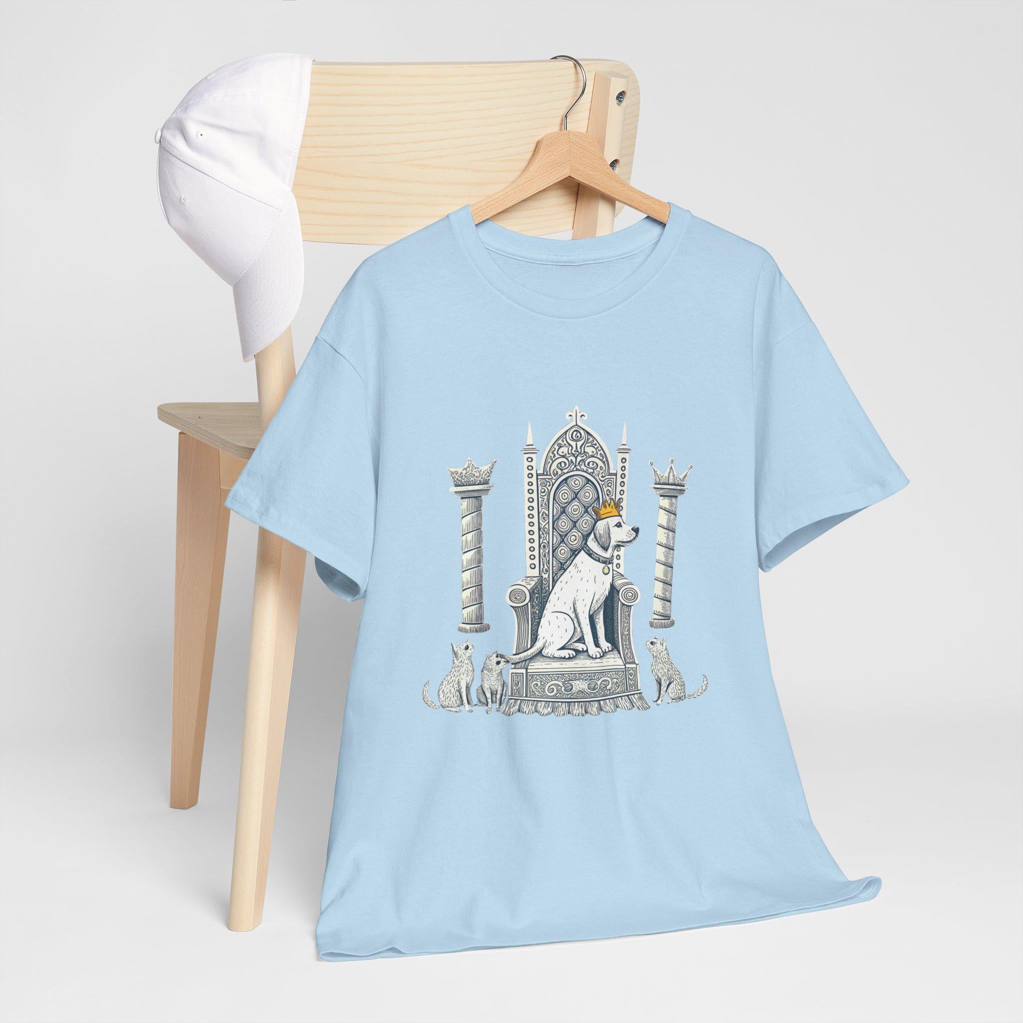 Medieval Dog King Graphic Tee: Fantasy Animal Kingdom Shirt