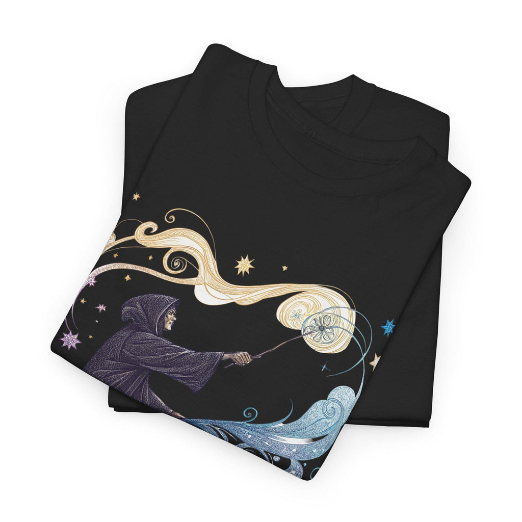 Cloaked Spellweaver T-Shirt: Hand-Drawn Fantasy Graphic Tee