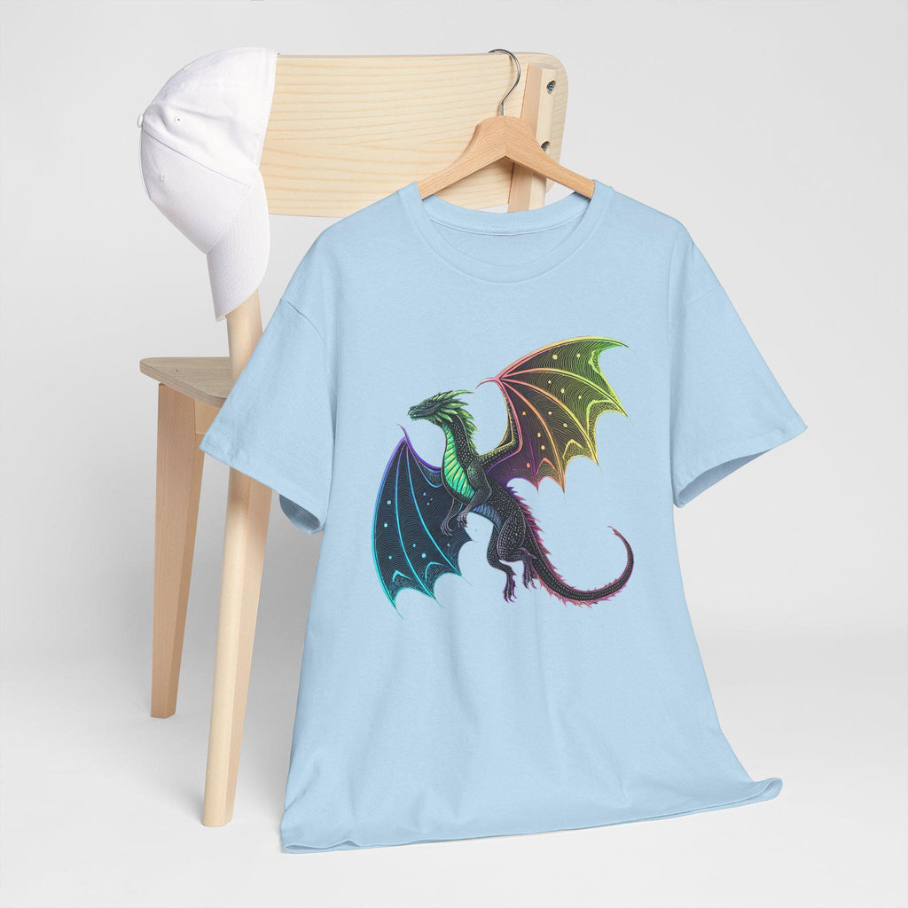 Cosmic Neon Dragon T-Shirt: Castlecore Medieval Fantasy Tee