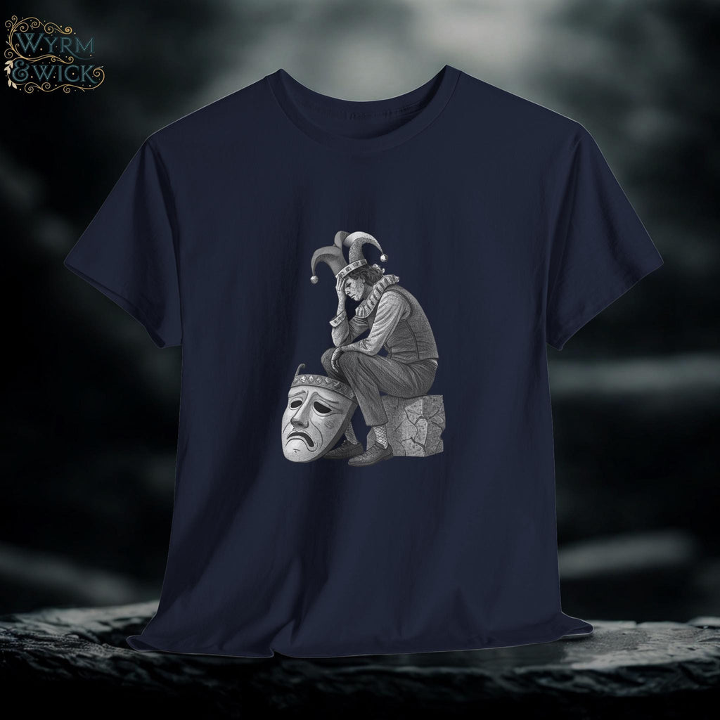 Crying Jester Graphic Tee: Medieval Castlecore Gothic Top