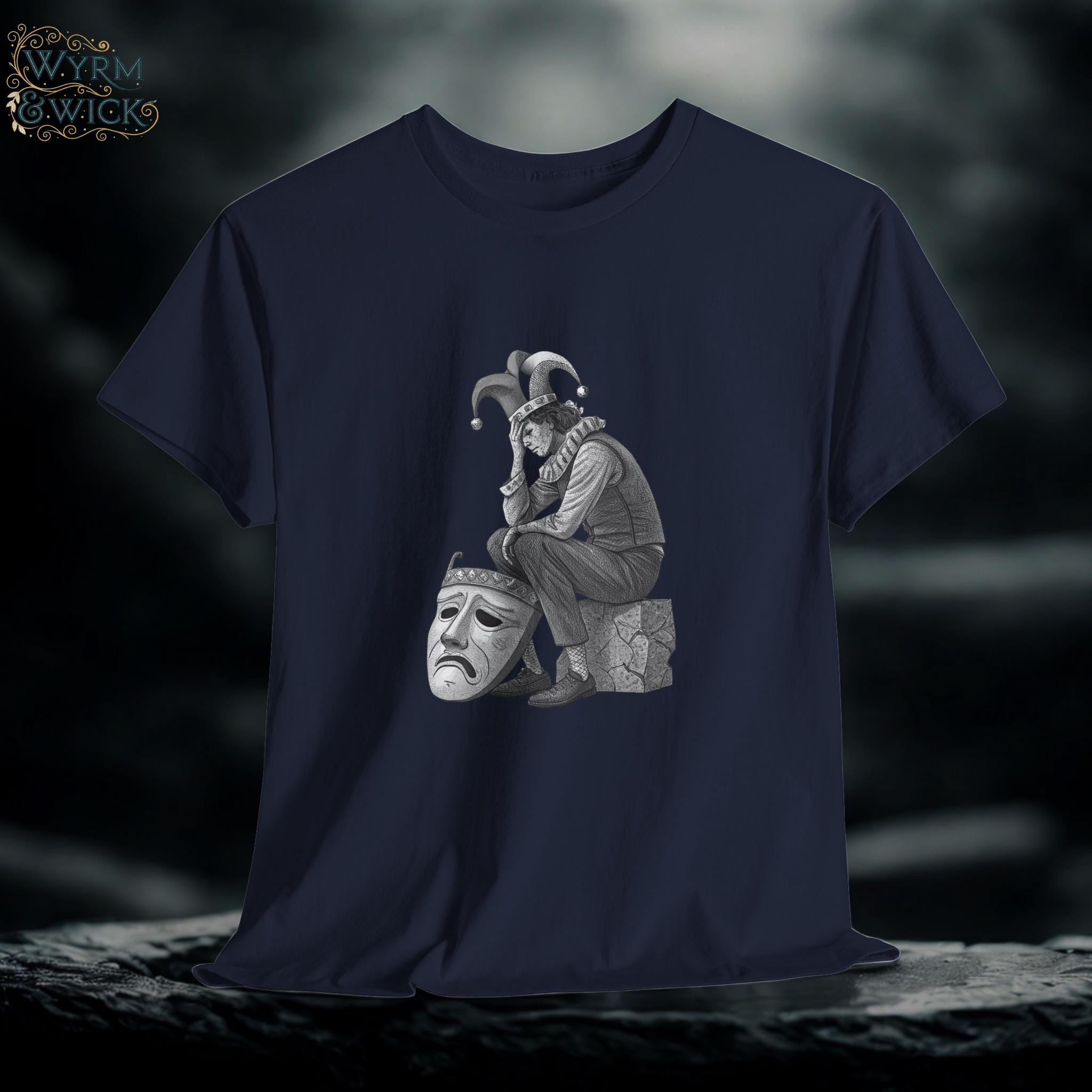 Crying Jester Graphic Tee: Medieval Castlecore Gothic Top