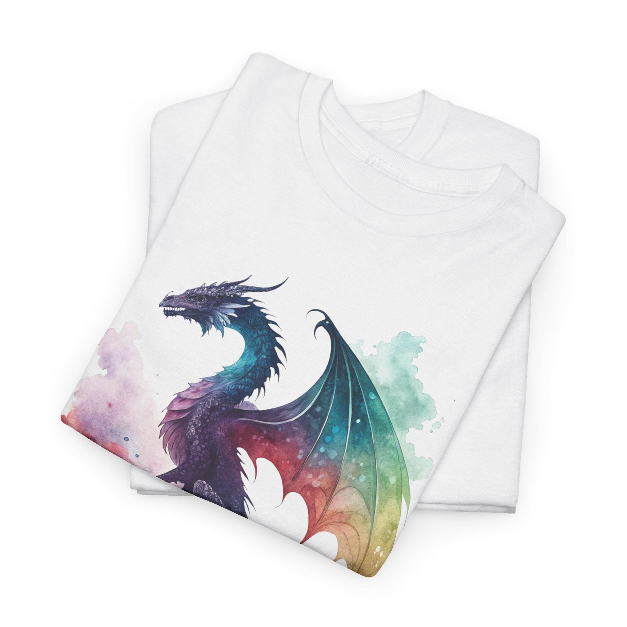 Watercolor Dragon T-Shirt: Fantasy Gamer Unisex Tee