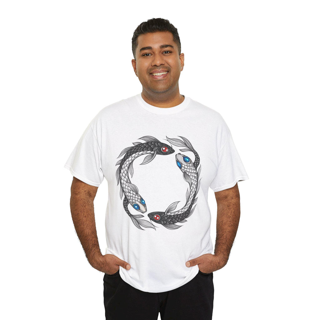 Mythical Koi Fish Graphic Tee: Hand-Drawn Sea Serpent Unisex T-Shirt