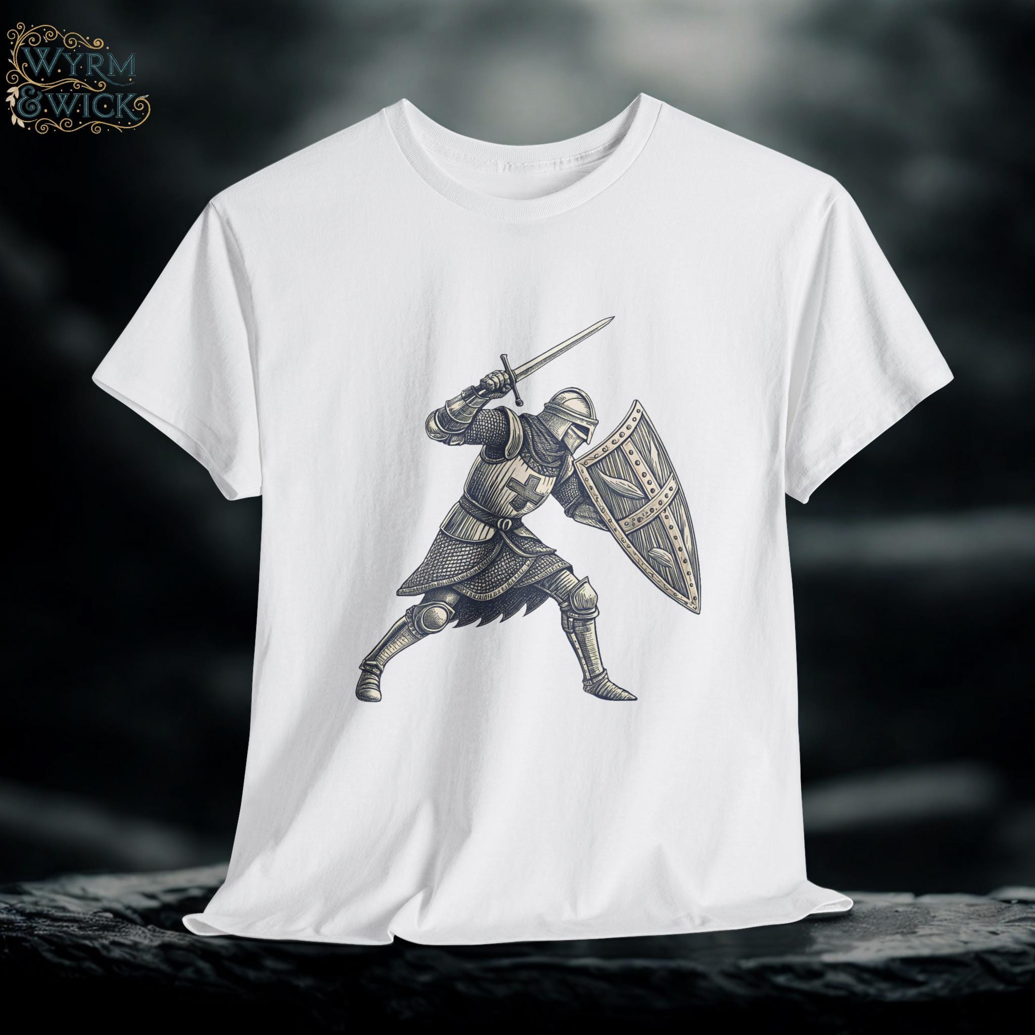 Royal Knight Graphic Tee: Medieval Armor, Renaissance Costume
