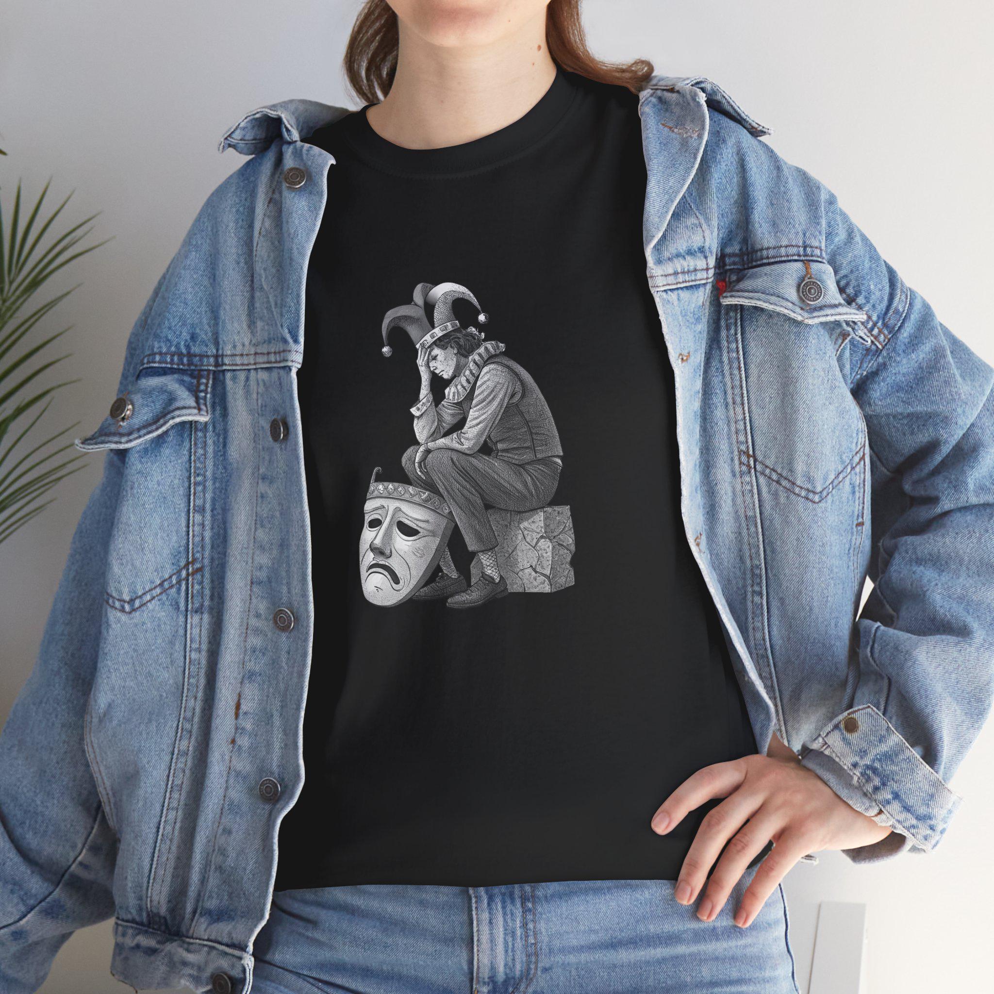 Crying Jester Graphic Tee: Medieval Castlecore Gothic Top
