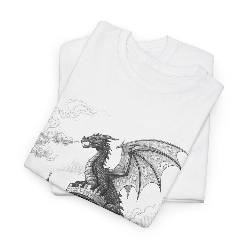 Dragon Castle Graphic Tee: Dungeons and Dragons Cotton T-Shirt