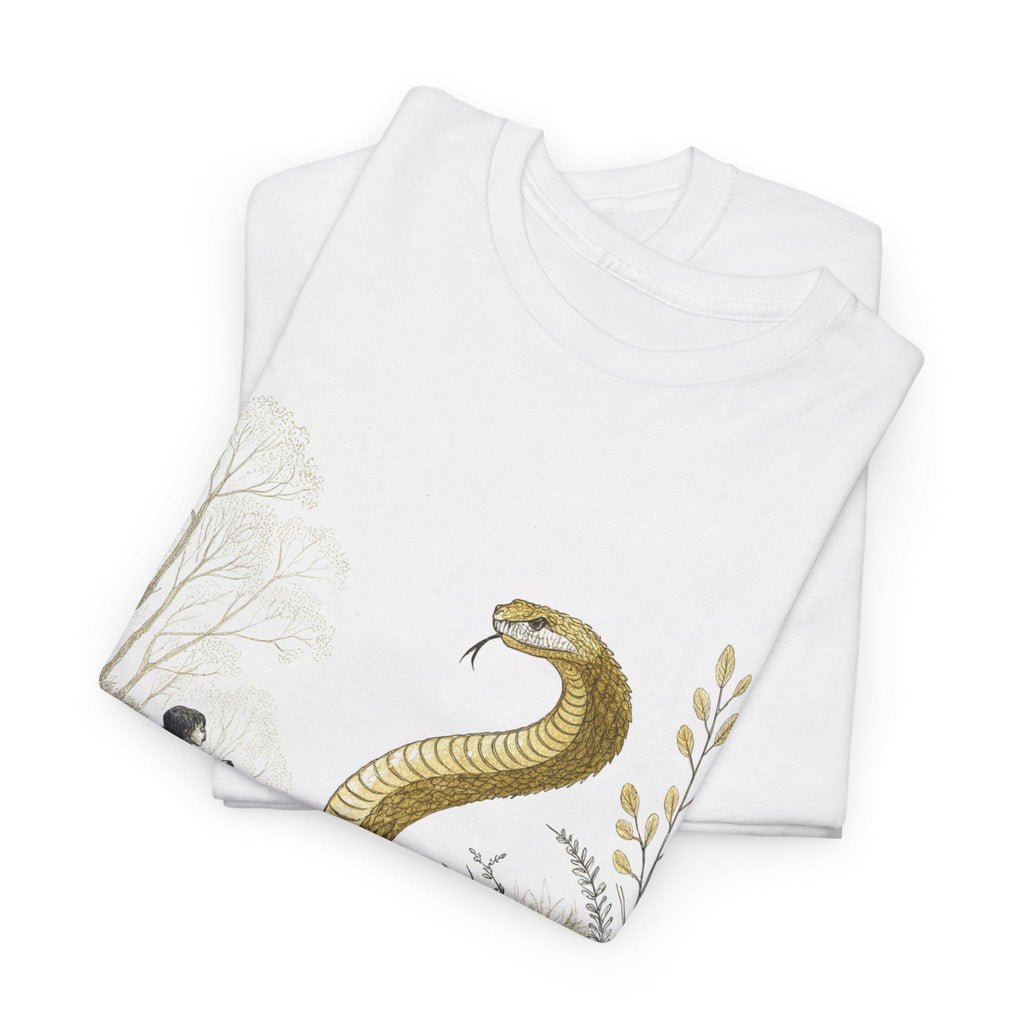 Golden Naga Snake Graphic Tee: Mystical Fantasy Serpent Shirt