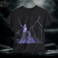 Zeus Lightning Graphic T-Shirt: Purple Greek Mythology Tee