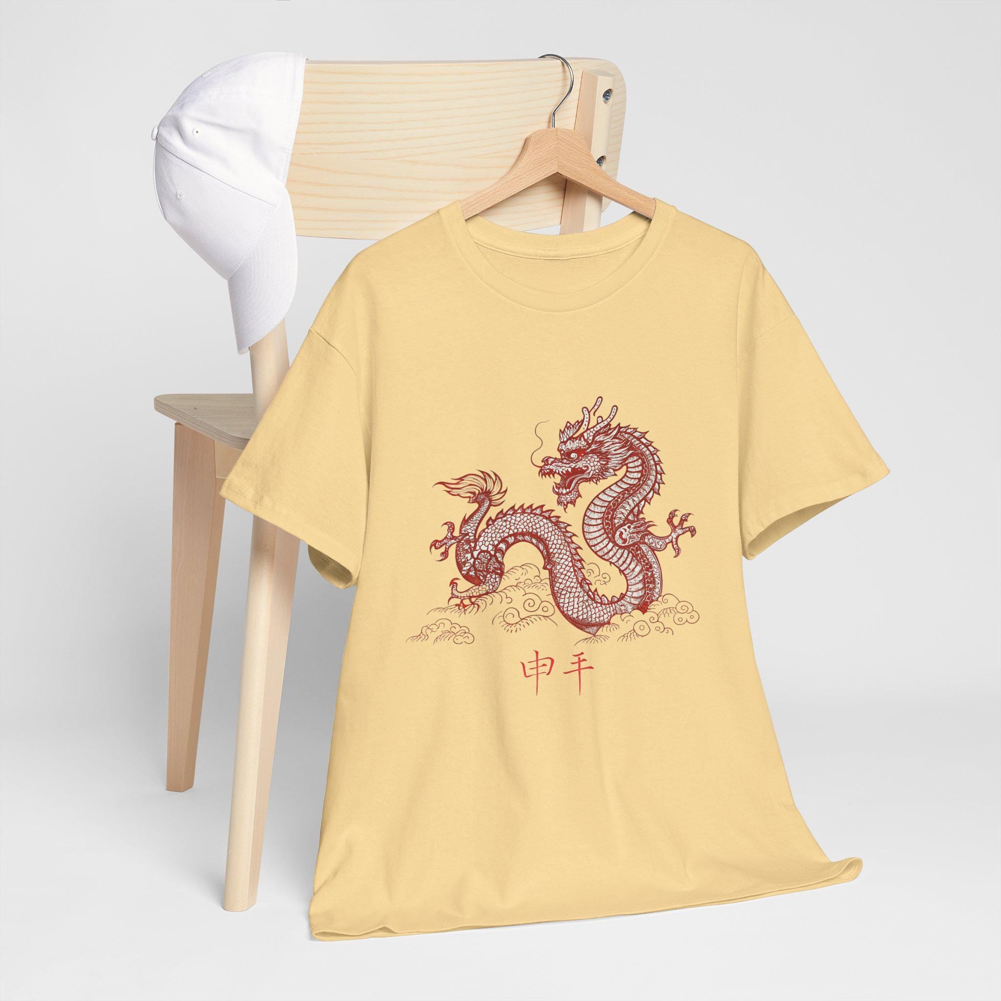 Japanese Red Dragon Graphic Tee: Fantasy Mythical T-Shirt