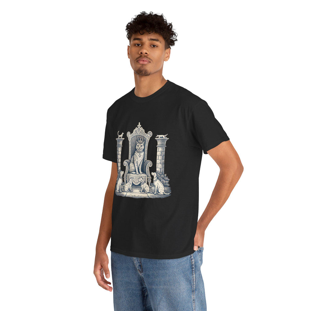 Cat Royalty Graphic Tee: King of Dogs Medieval Fantasy Shirt