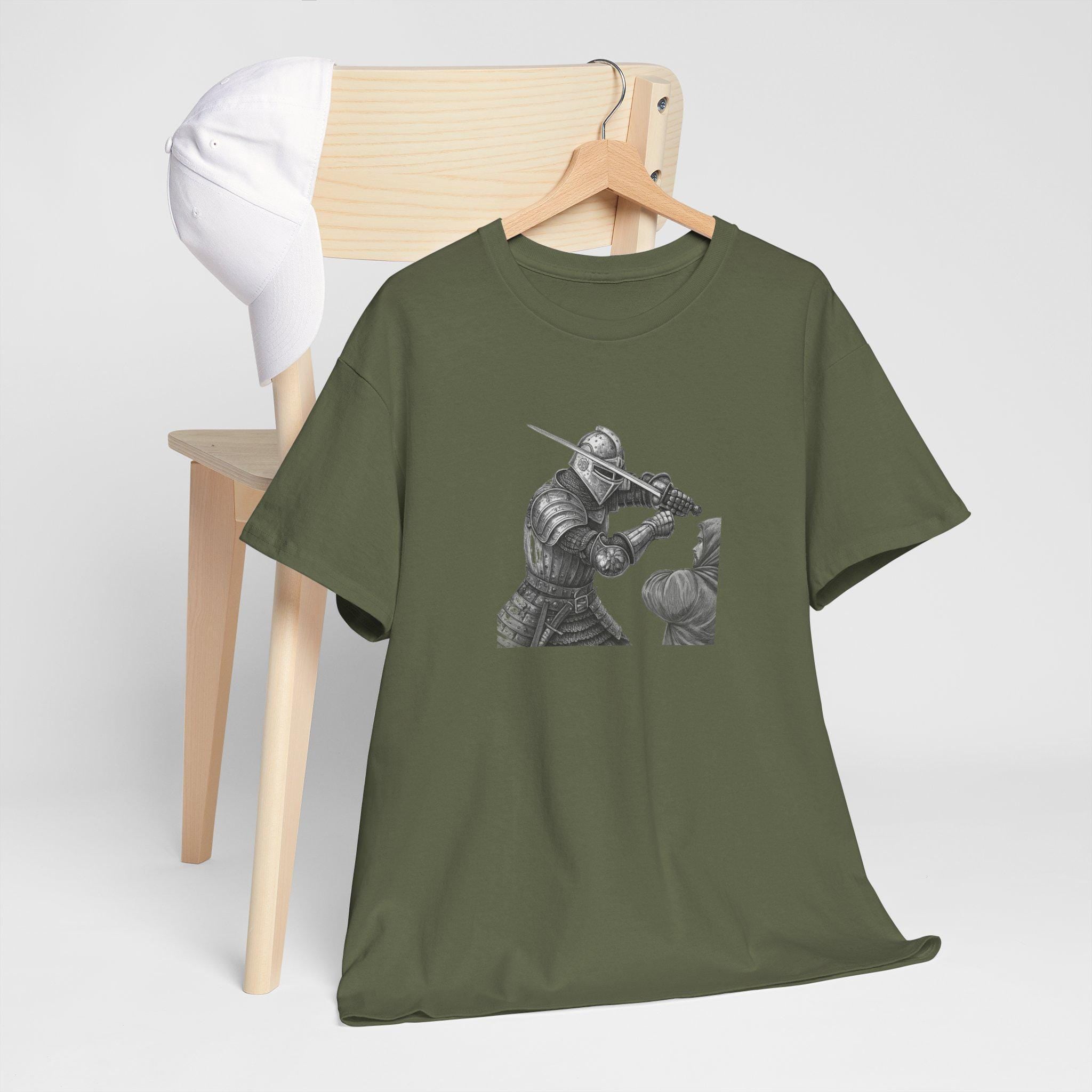Knights Duel Graphic Tee: Medieval Warrior Fight Shirt