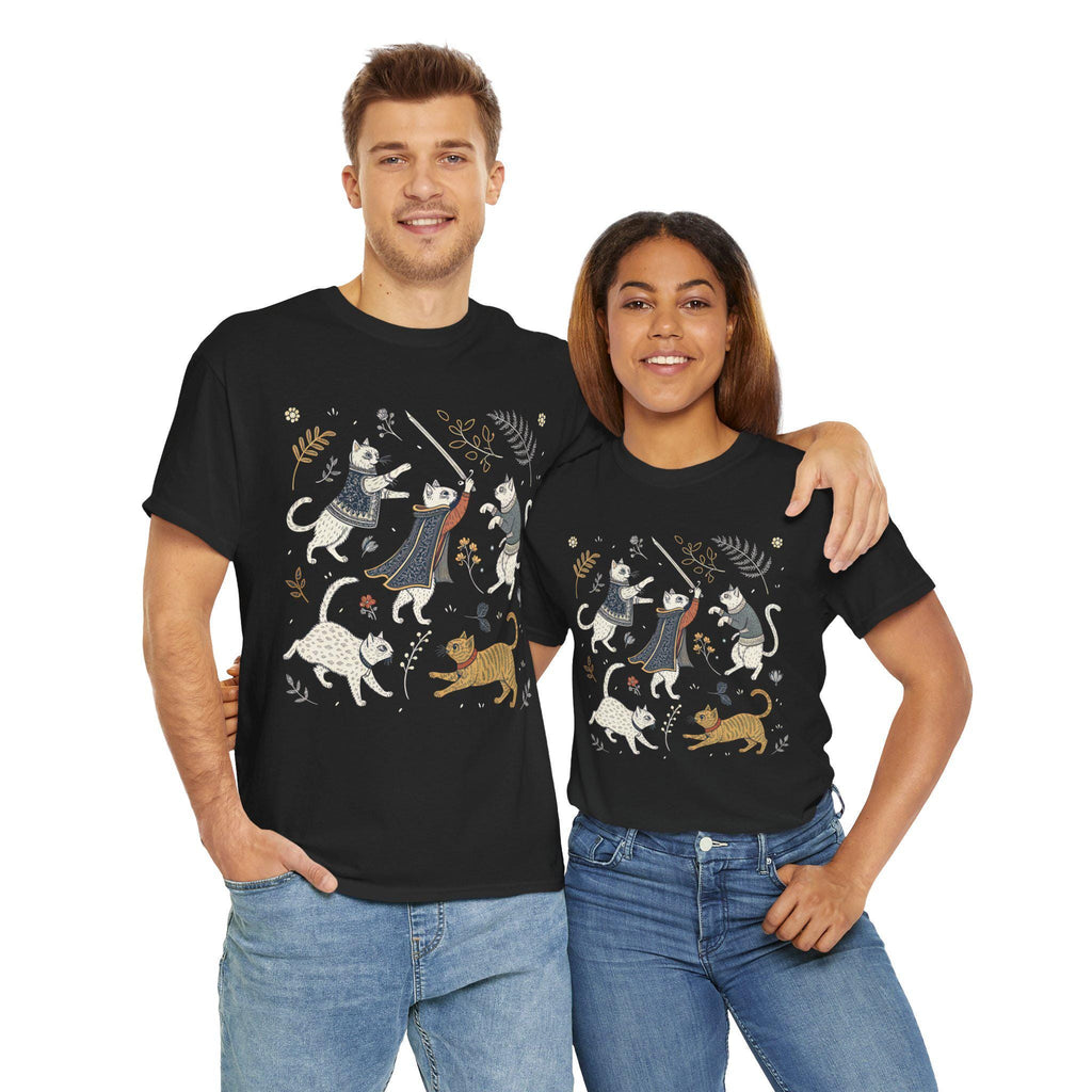 Medieval Cats Graphic Tee: Fantasy Renaissance T-Shirt