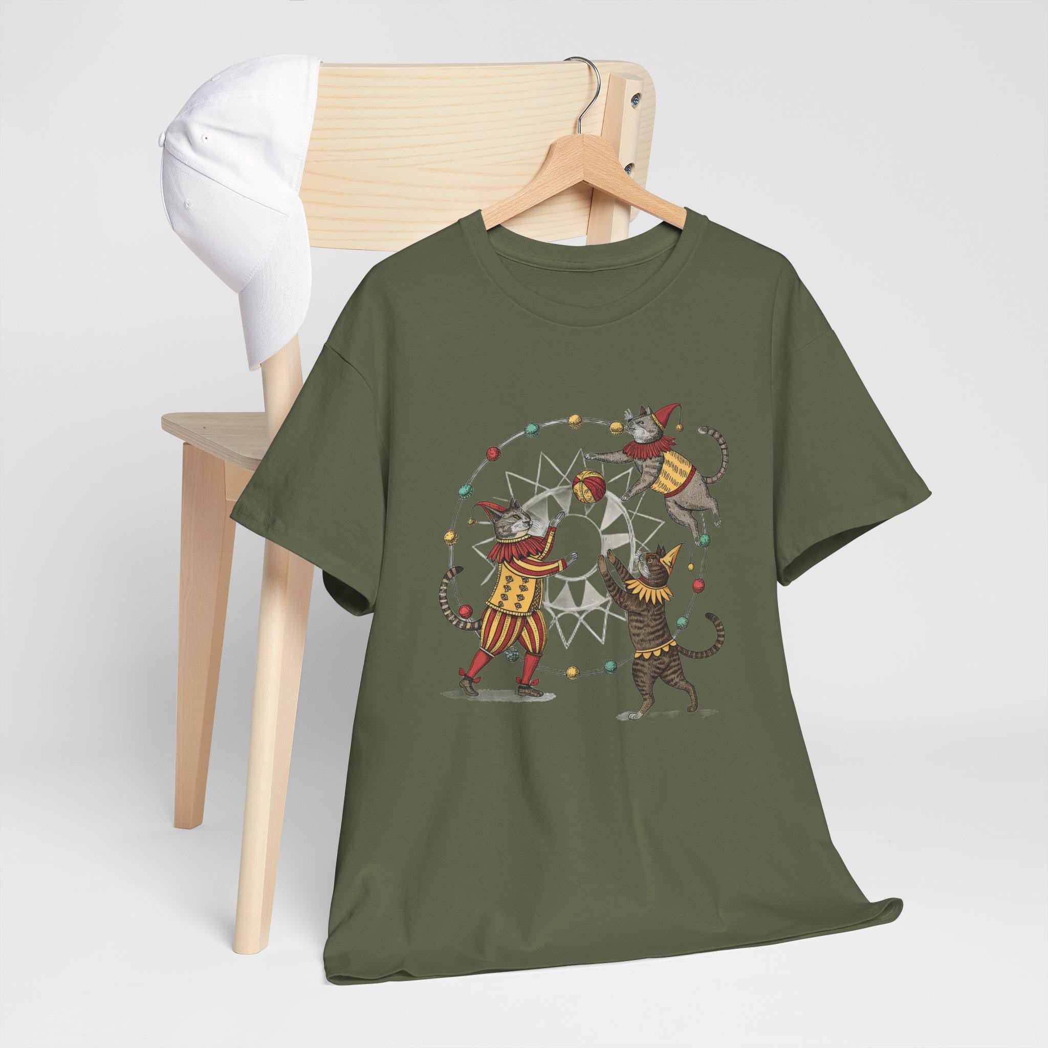 Medieval Cat Jesters Graphic Tee - Fantasy Castlecore Shirt