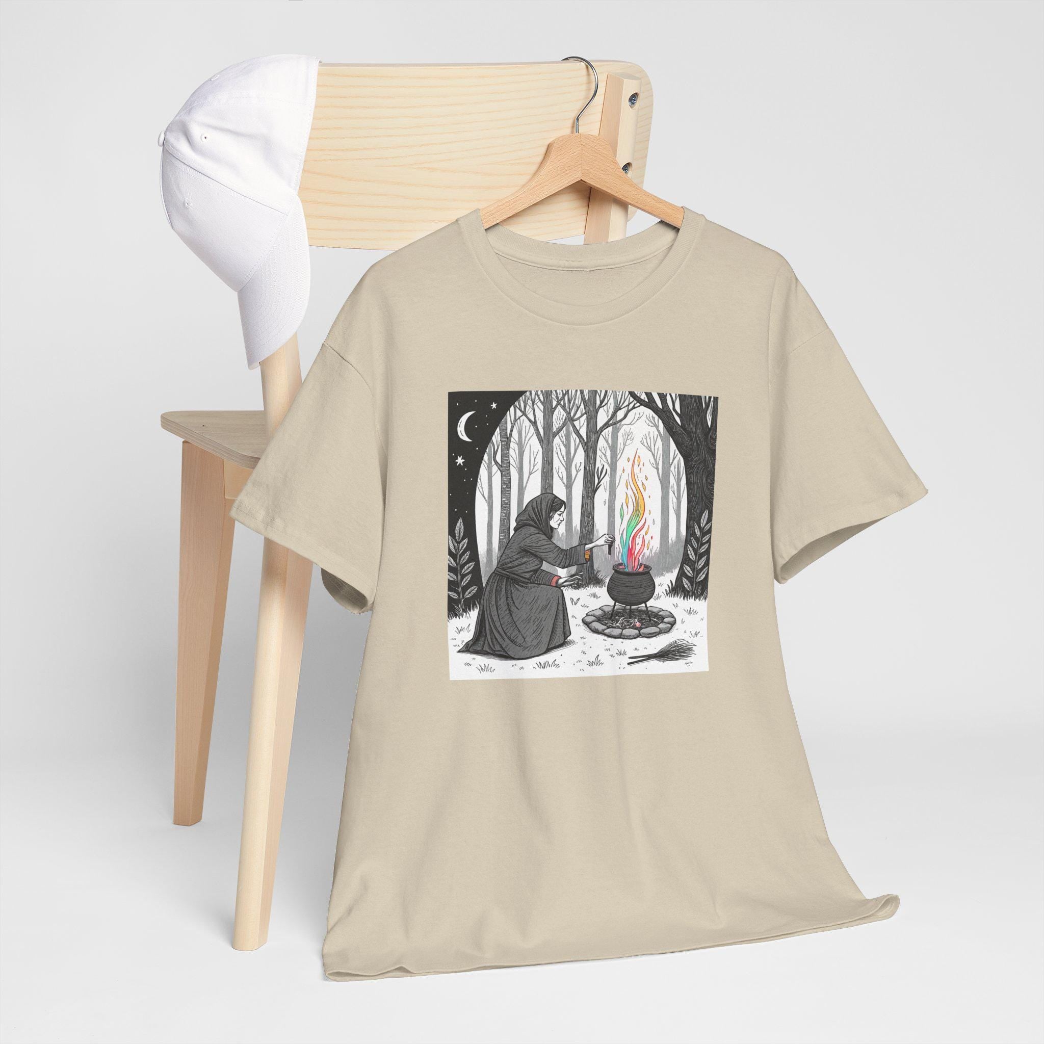 Witch Forest Graphic Tee: Fantasy Nature, Pagan Rituals