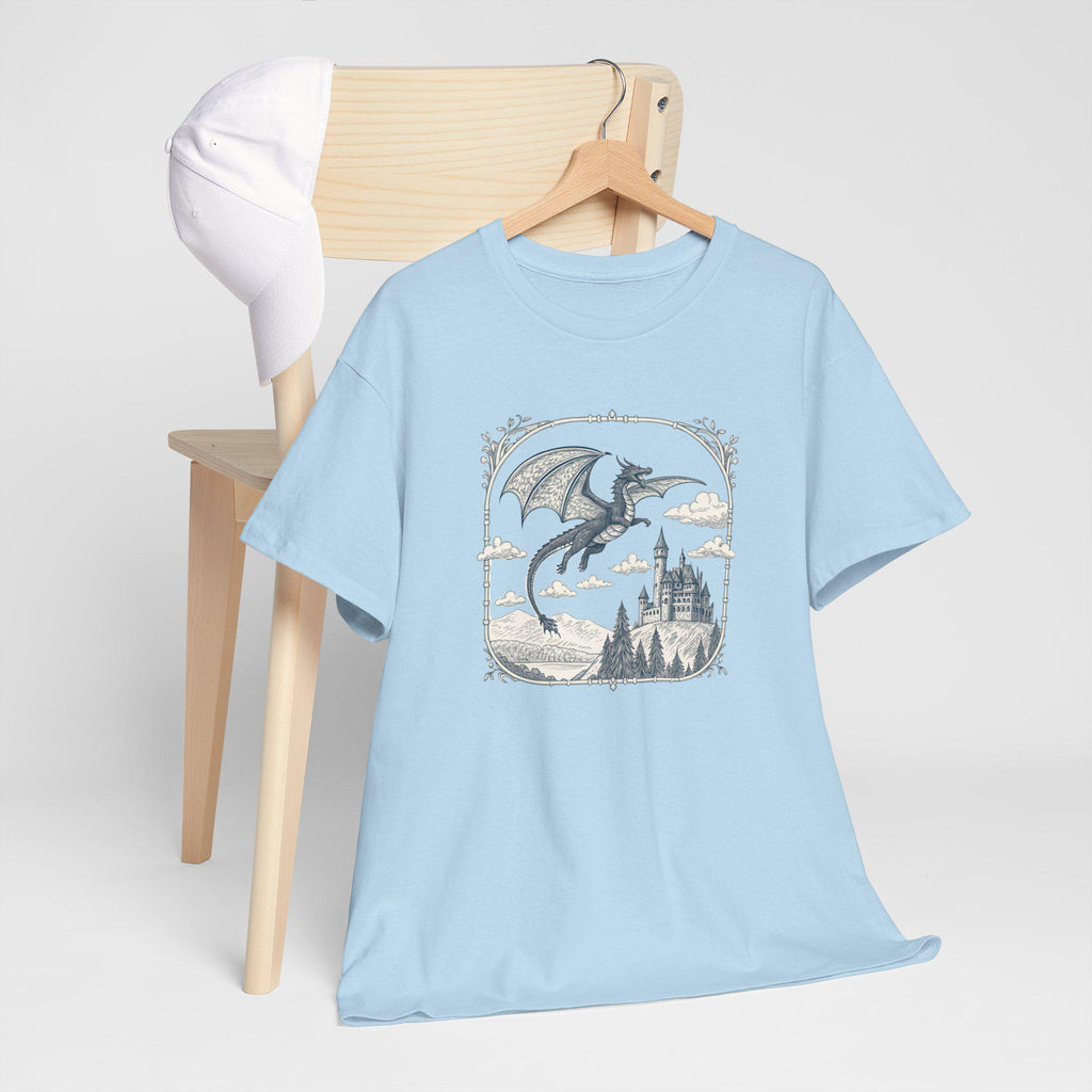 Dragon Castle Graphic Tee: Unisex Fantasy T-Shirt