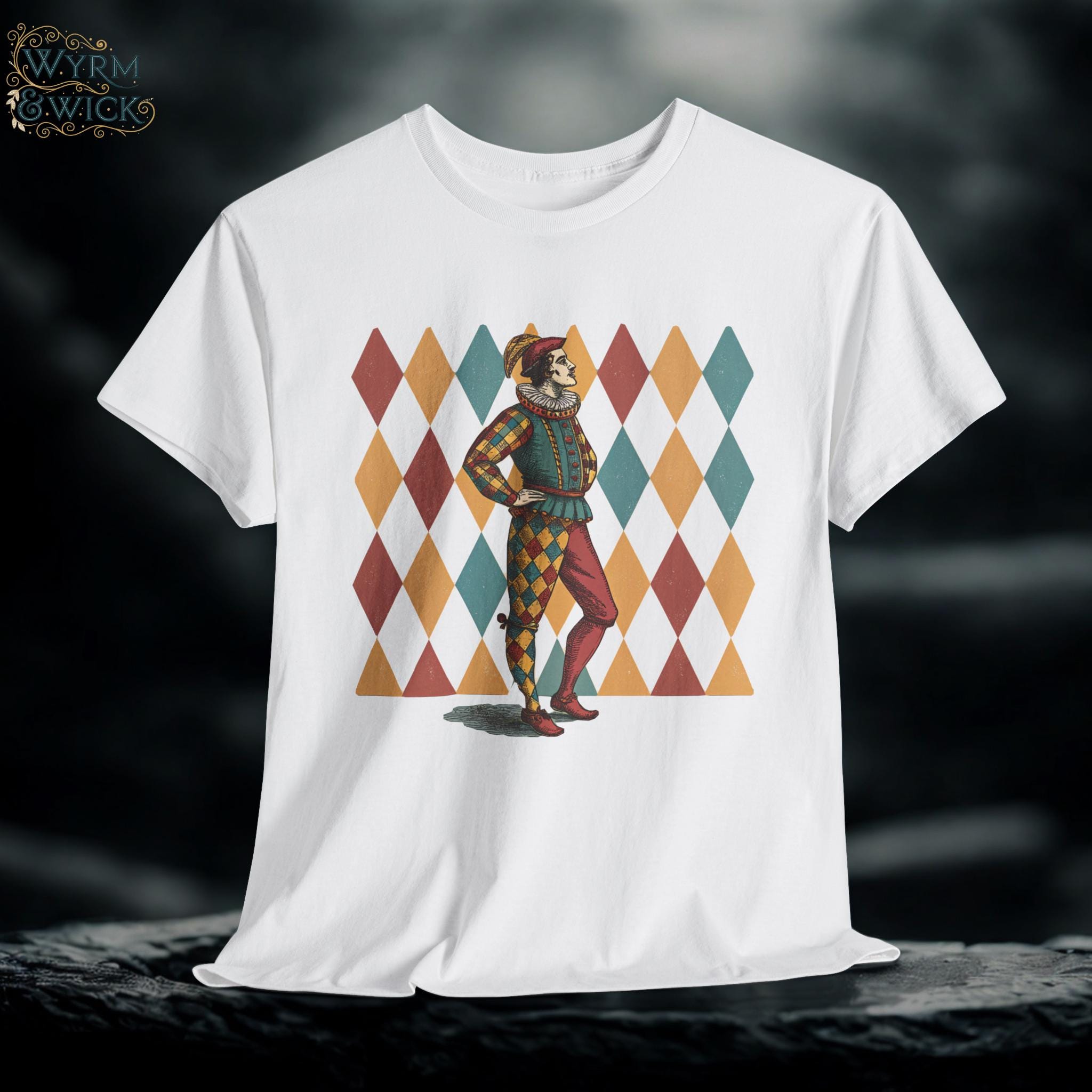 Jester Graphic Tee: Castlecore Medieval Renaissance Costume Top