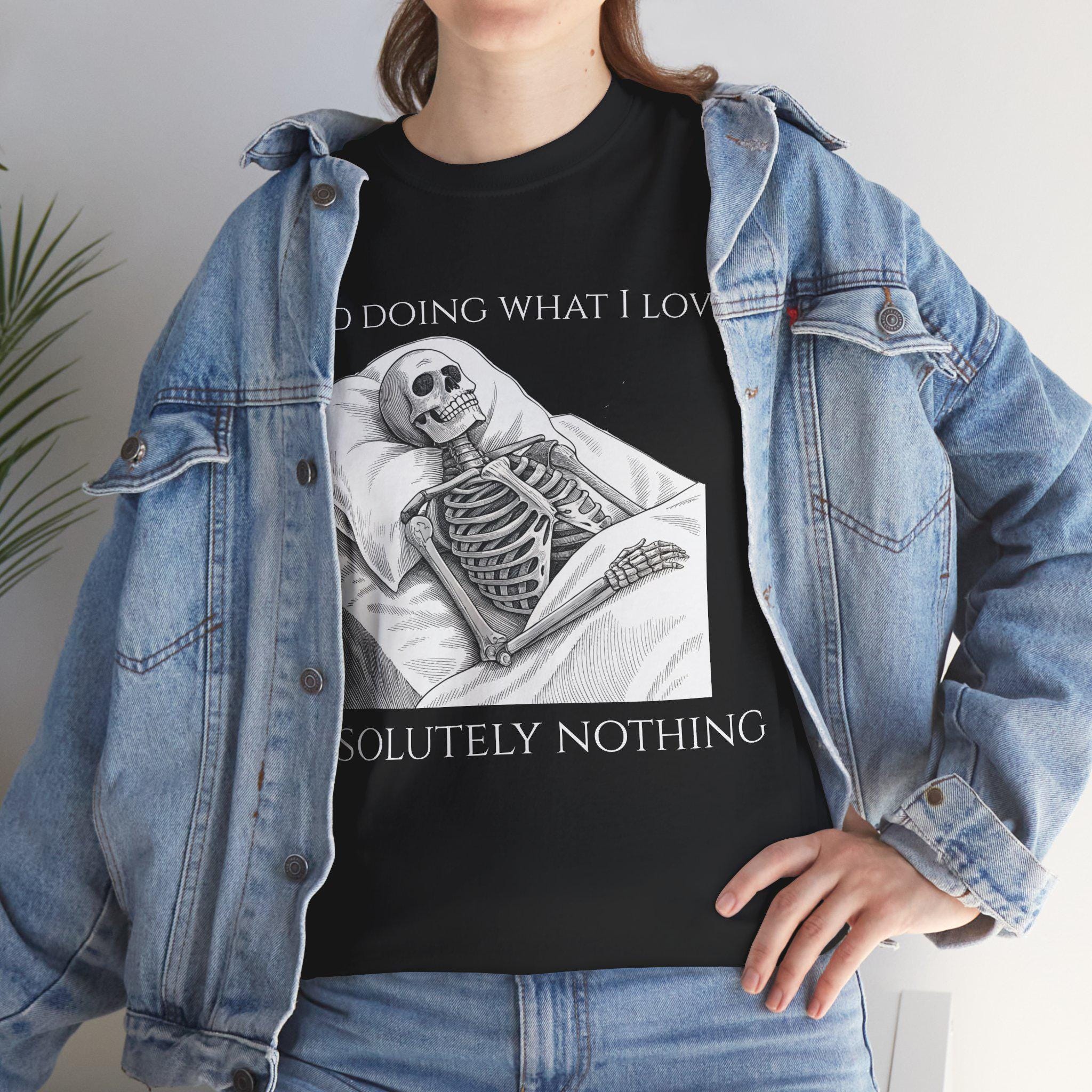 Funny Gothic Skeleton Graphic T-Shirt: Dark Humor Novelty Tee