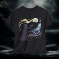 Cloaked Spellweaver T-Shirt: Hand-Drawn Fantasy Graphic Tee