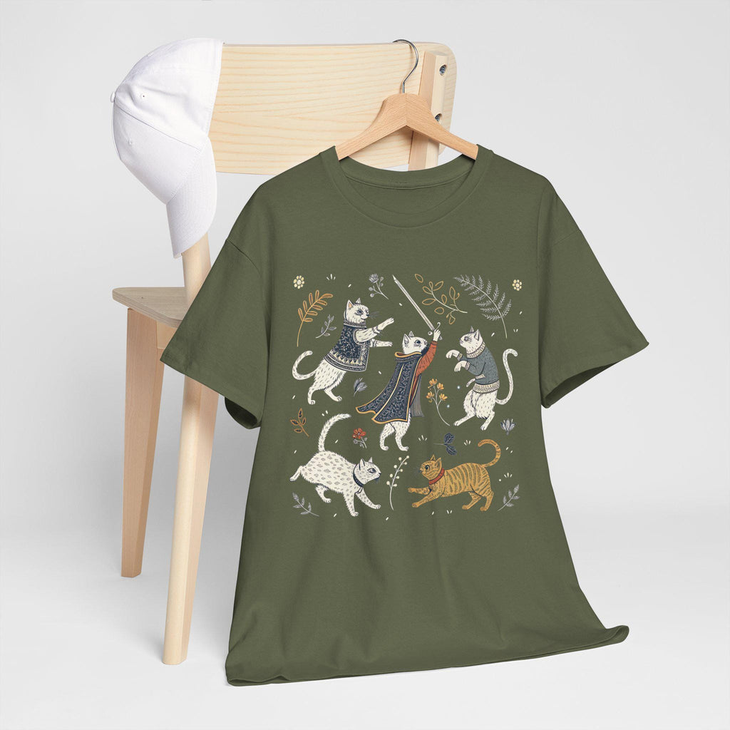 Medieval Cats Graphic Tee: Fantasy Renaissance T-Shirt