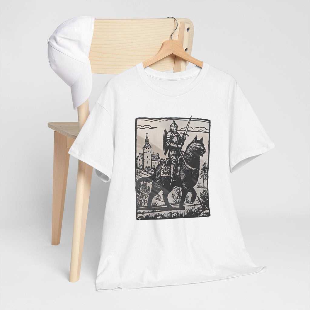 Knight Riding Cat T-Shirt: Castlecore Medieval Graphic Tee