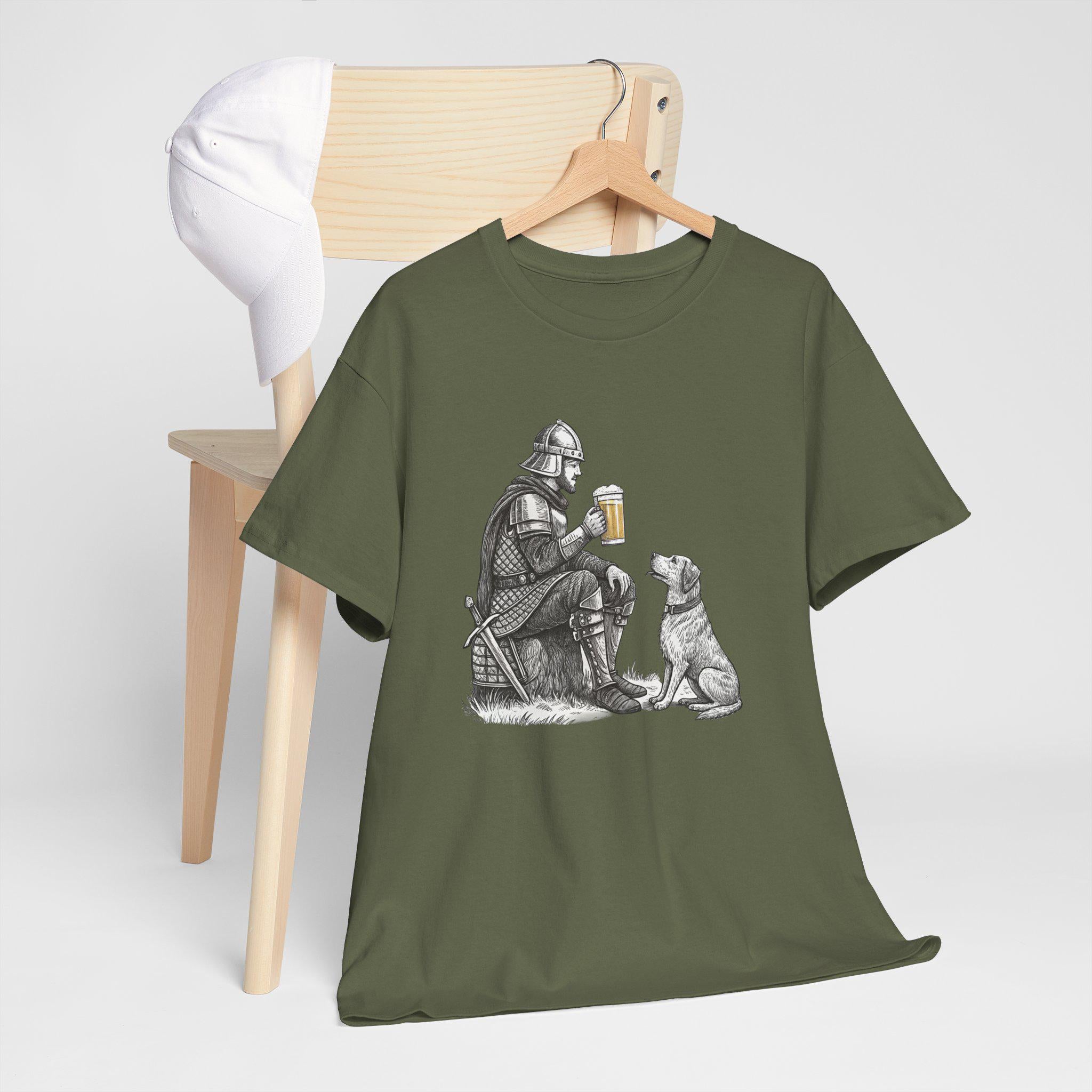 Pint Knight Graphic Tee: Hand-Drawn Medieval Fantasy T-Shirt