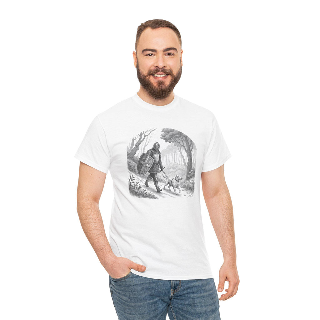 Knight and Companion Graphic Tee: Medieval Fantasy Unisex Shirt