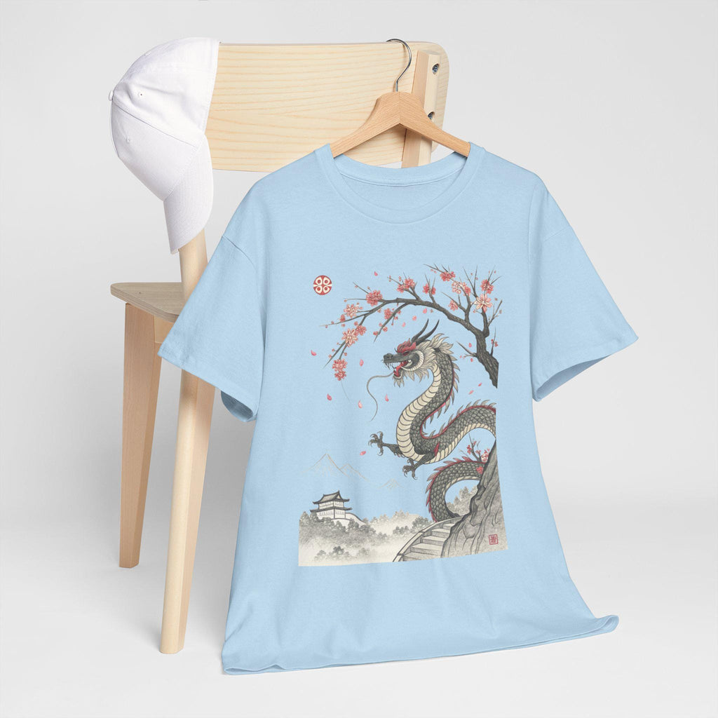 Vintage Japanese Dragon Graphic Tee: Retro Fantasy Shirt