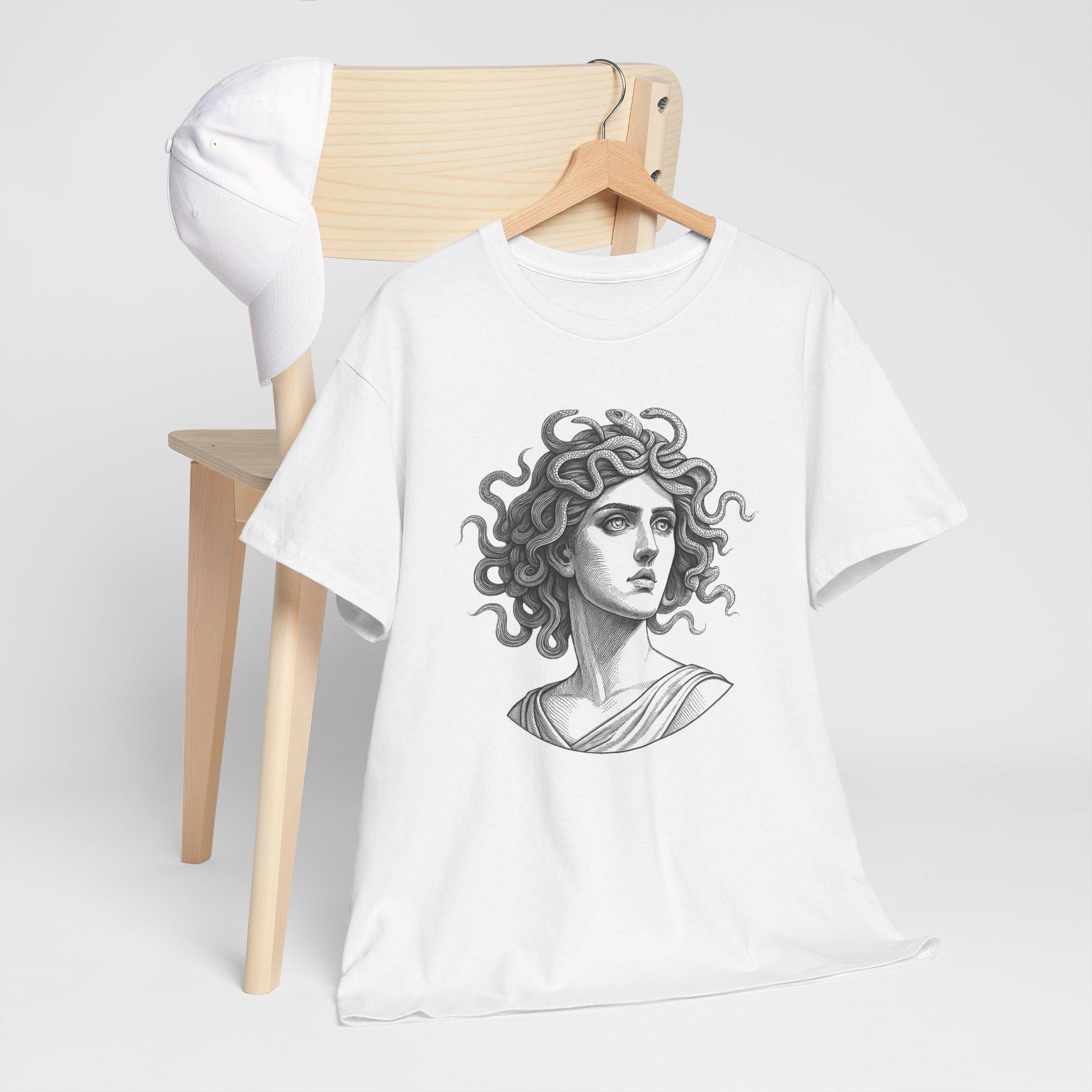 Medusa Graphic Tee: Hand-Drawn Gothic Fantasy Unisex Shirt