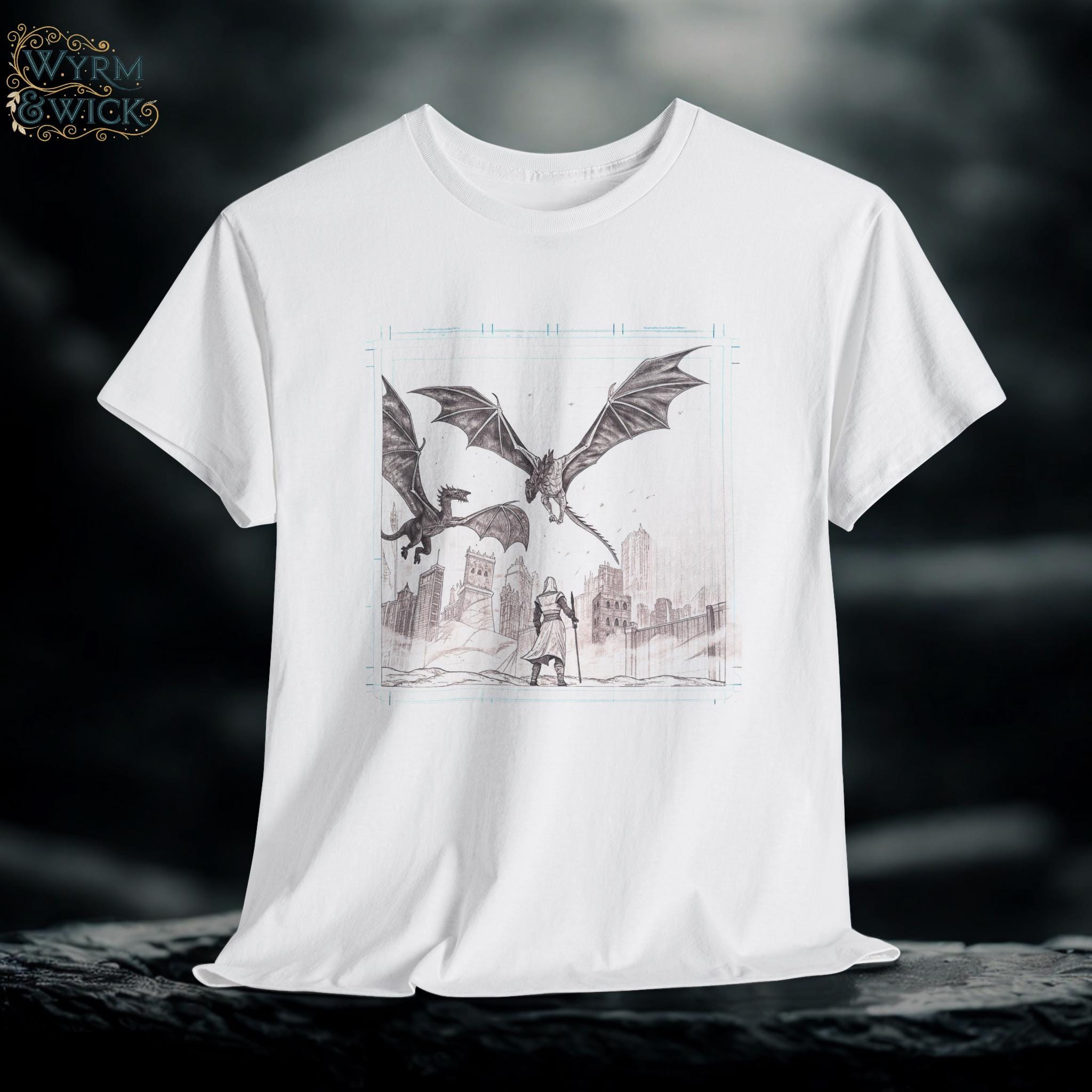 Game of Thrones Graphic Tee: King's Landing Fire Dragon Shirt