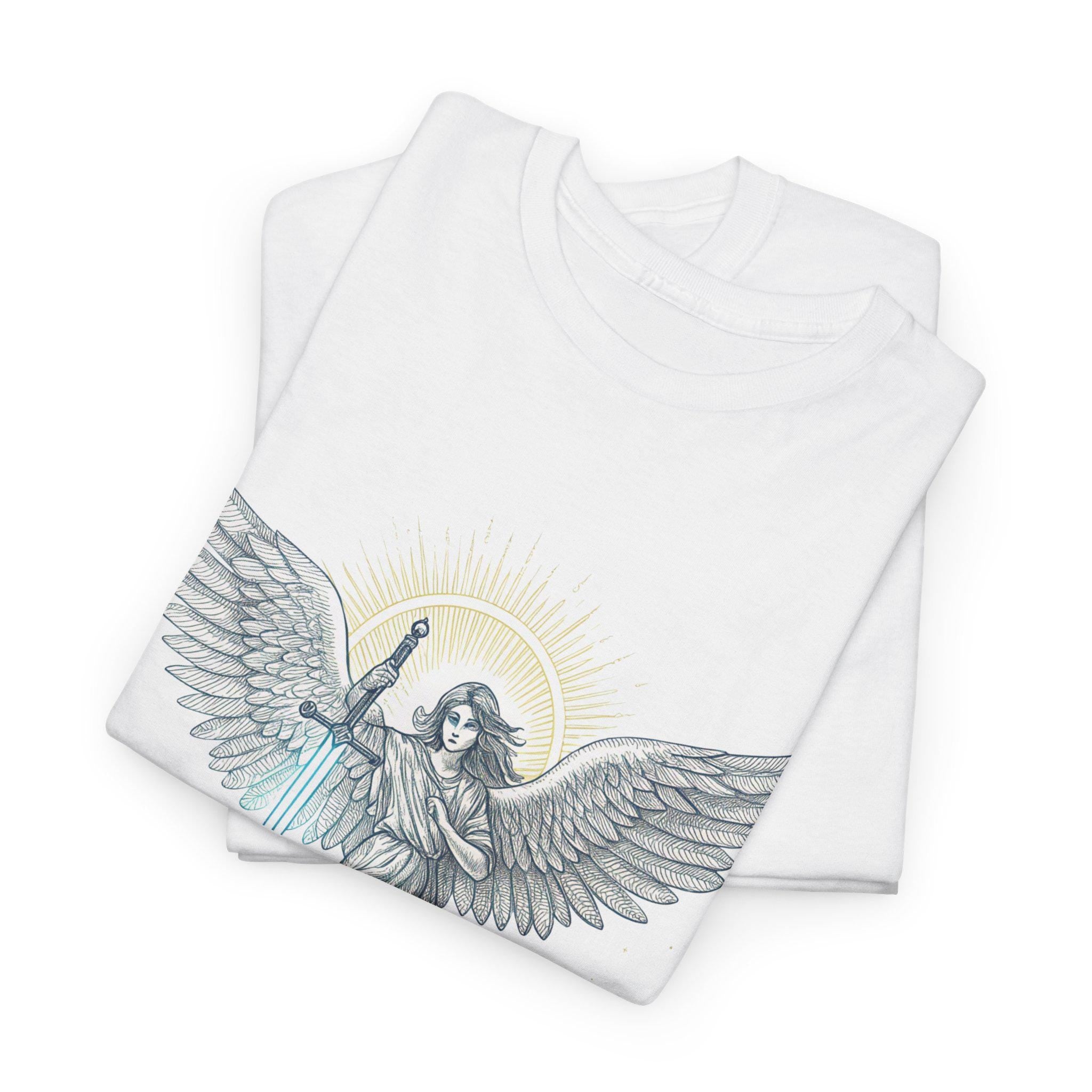 Ethereal Angel Graphic Tee: Hand-Drawn Fantasy Design