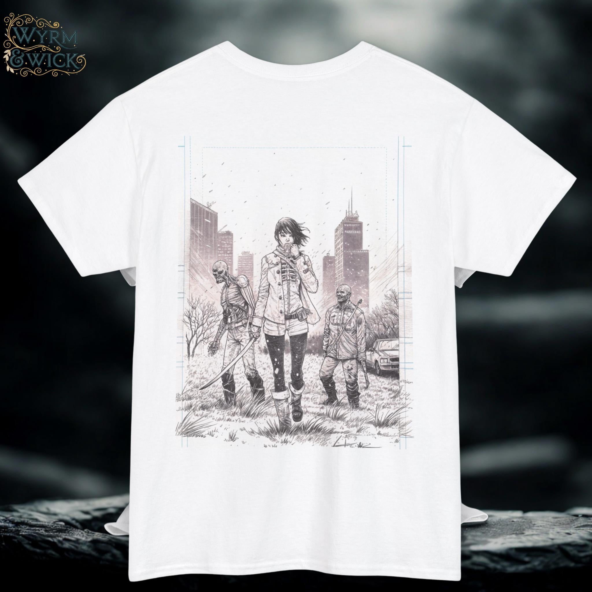 Fantasy 'Michonne' Samurai Zombie Tee, Graphic Tshirt, Men Women Unisex Shirt, Samurai Warrior Top, Cotton Tee, walking dead inspired
