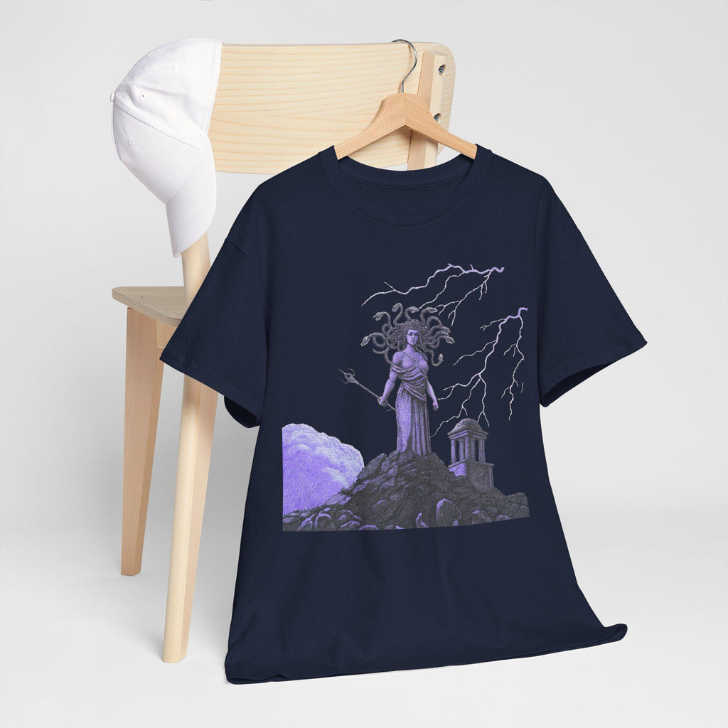 Purple Medusa Graphic Tee, Unisex Shirt, Mythology Fantasy Top, Mystic T-Shirt, Mythical Clothing Gift