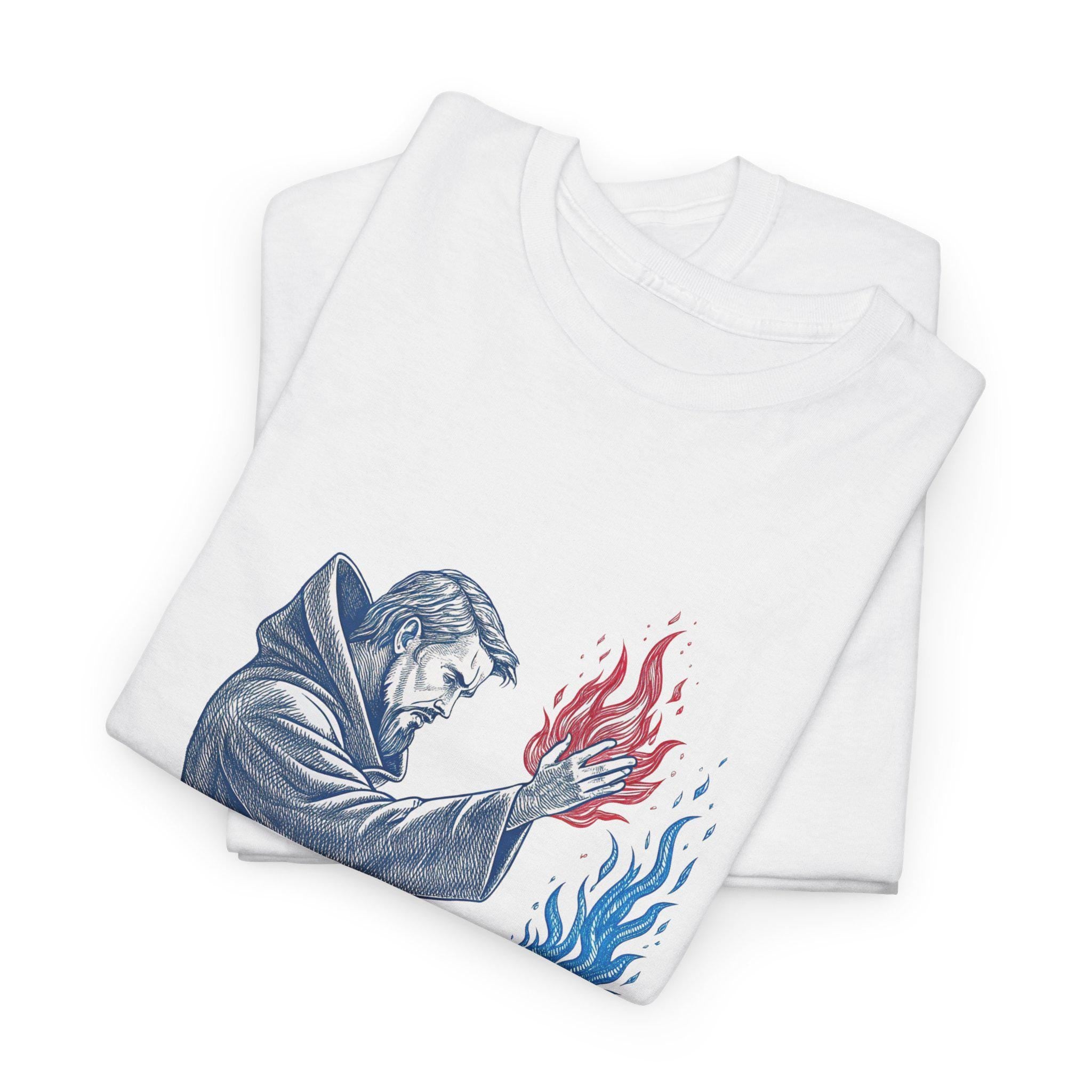 Elemental Wizard Graphic Tee: Fantasy Medieval Unisex Shirt