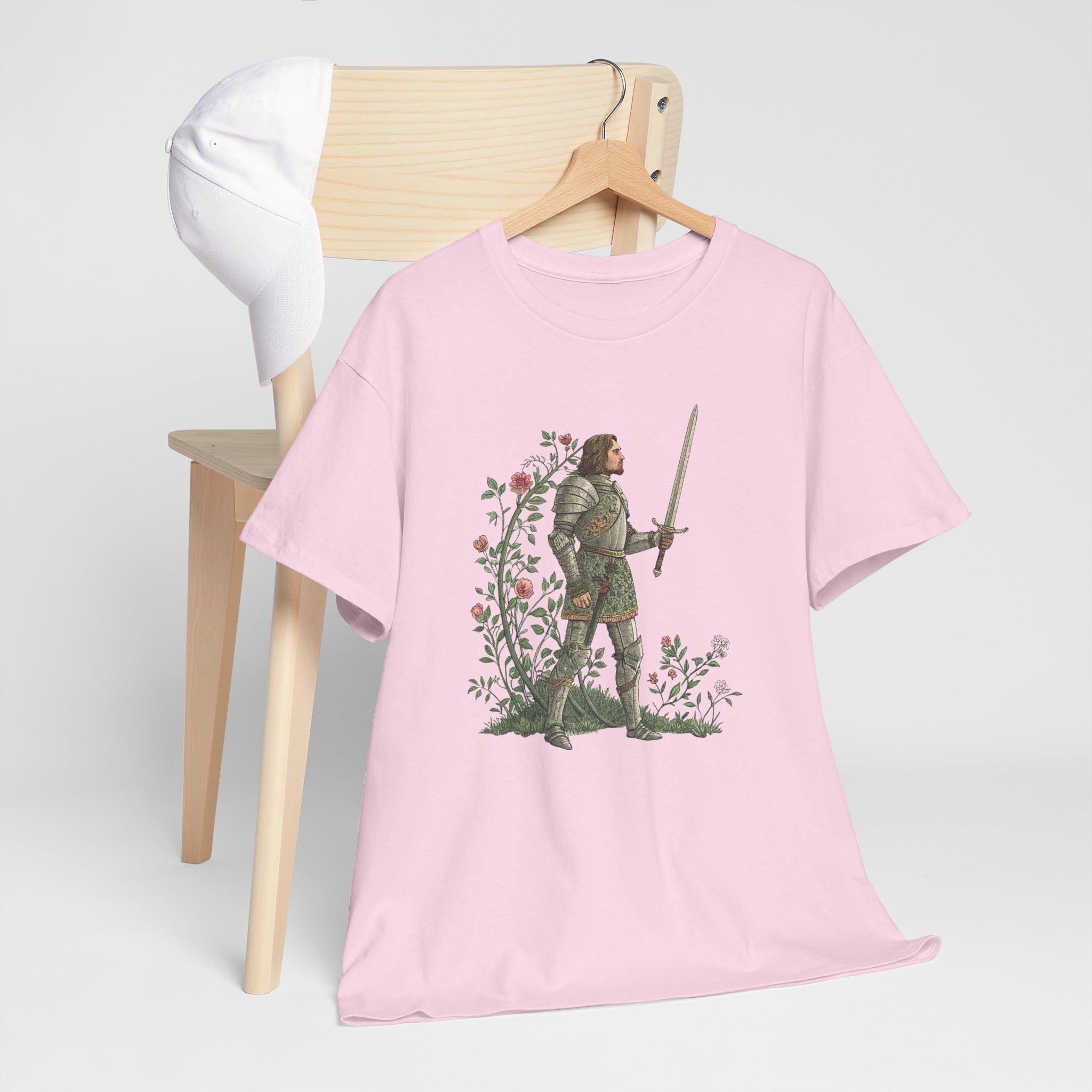 Castlecore Flower Knight Graphic Tee: Medieval Fantasy Unisex Shirt