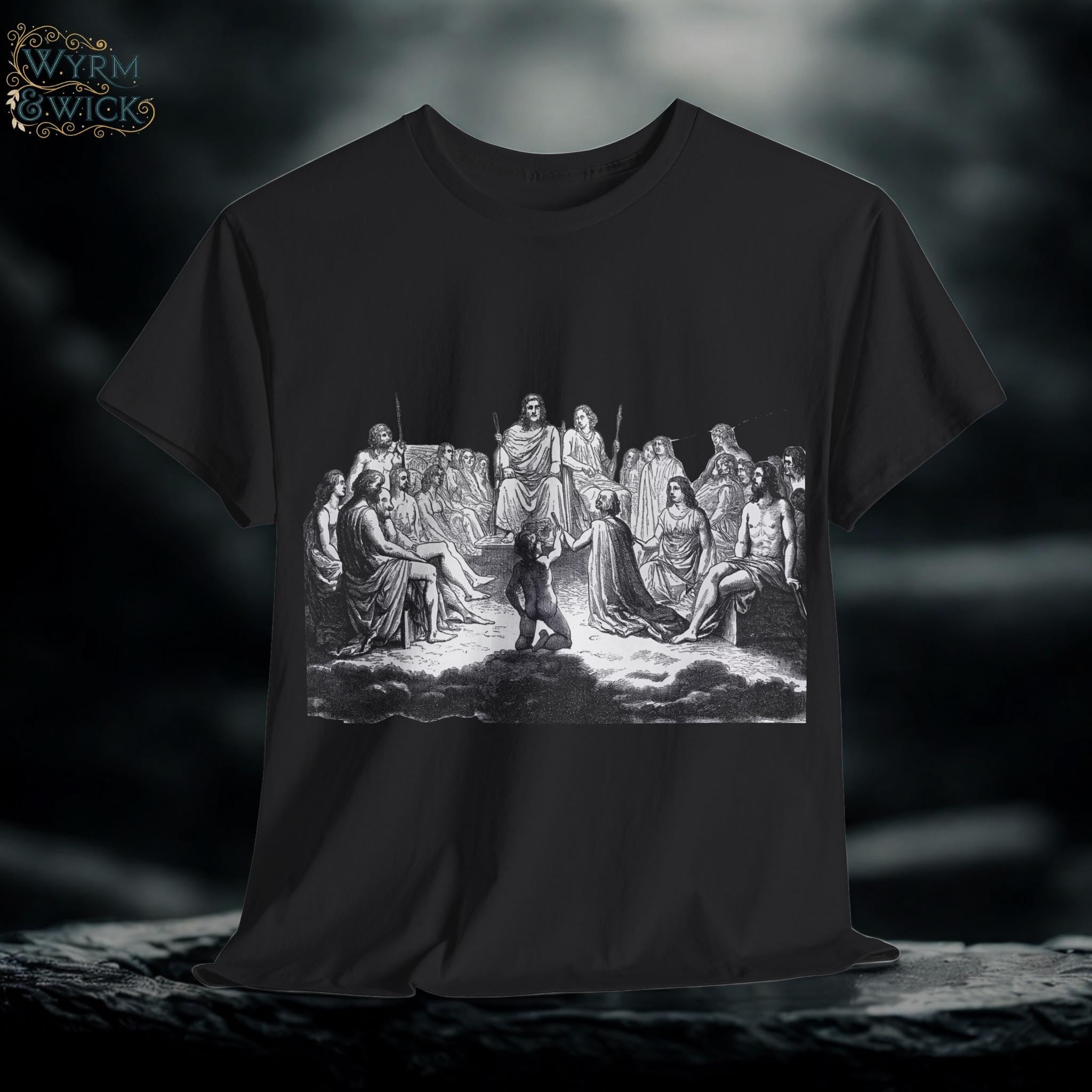 Greek Gods Graphic Tee: Hand-Drawn Mythology Unisex T-Shirt