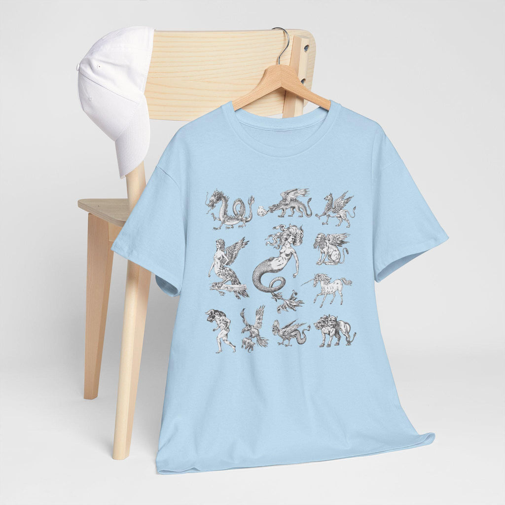 Castlecore Mythical Creatures Graphic Tee, Mystic Fantasy Shirt, Hand Drawn Unisex T-Shirt