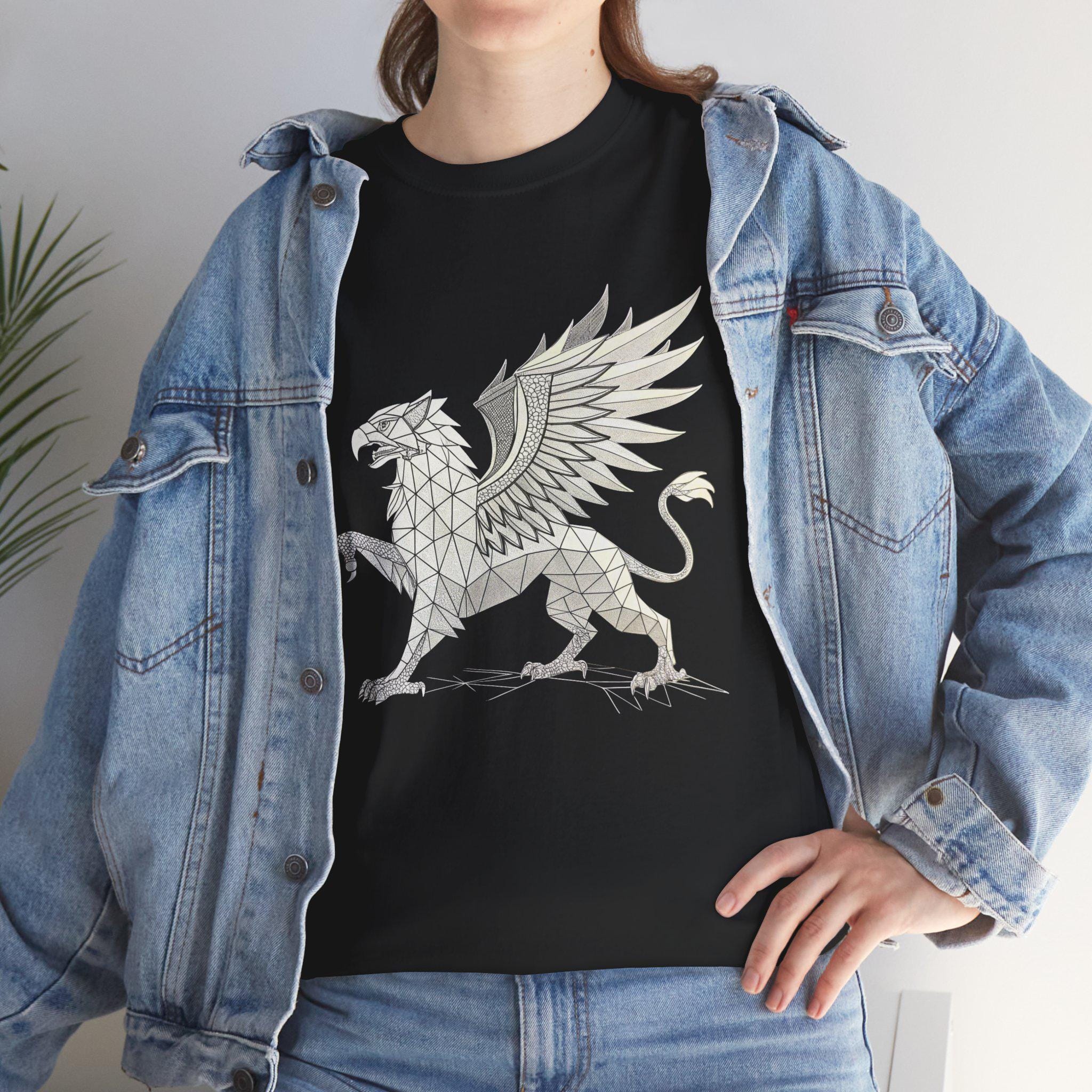 Griffin Graphic Tee: Medieval Fantasy Cotton Shirt