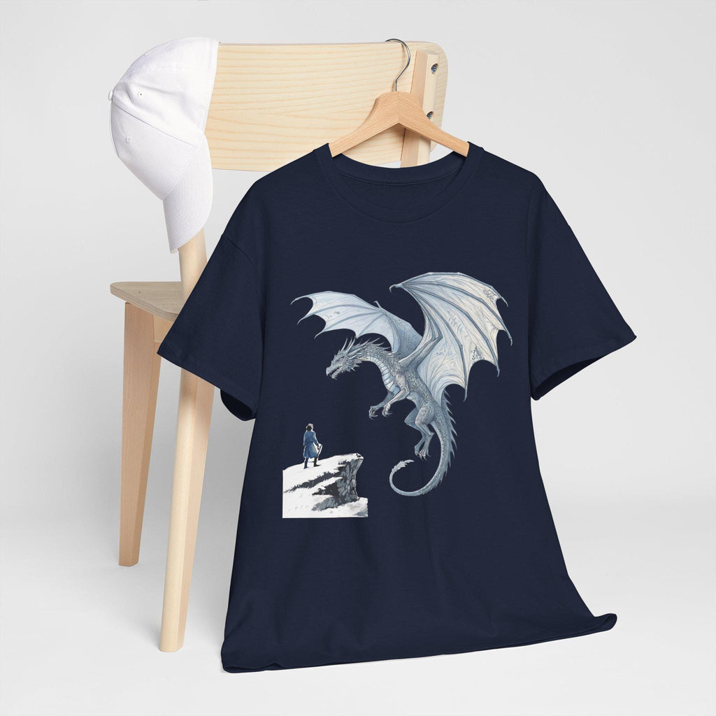 Silver Dragon Graphic Tee: Medieval Fantasy Unisex T-Shirt