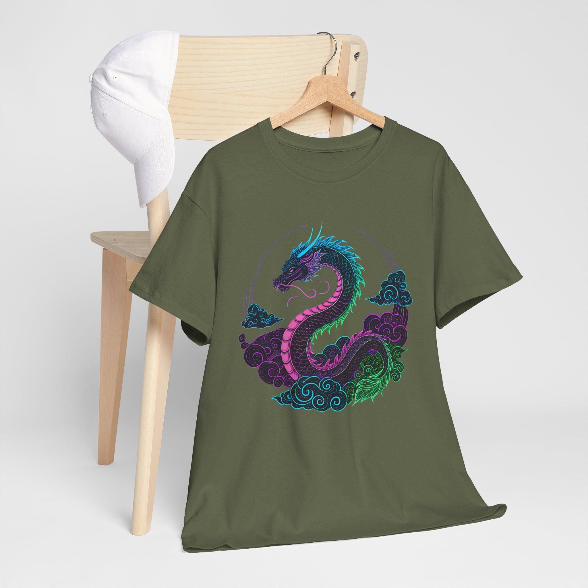 Cosmic Dragon Graphic Tee: Mystical Fantasy Unisex Shirt