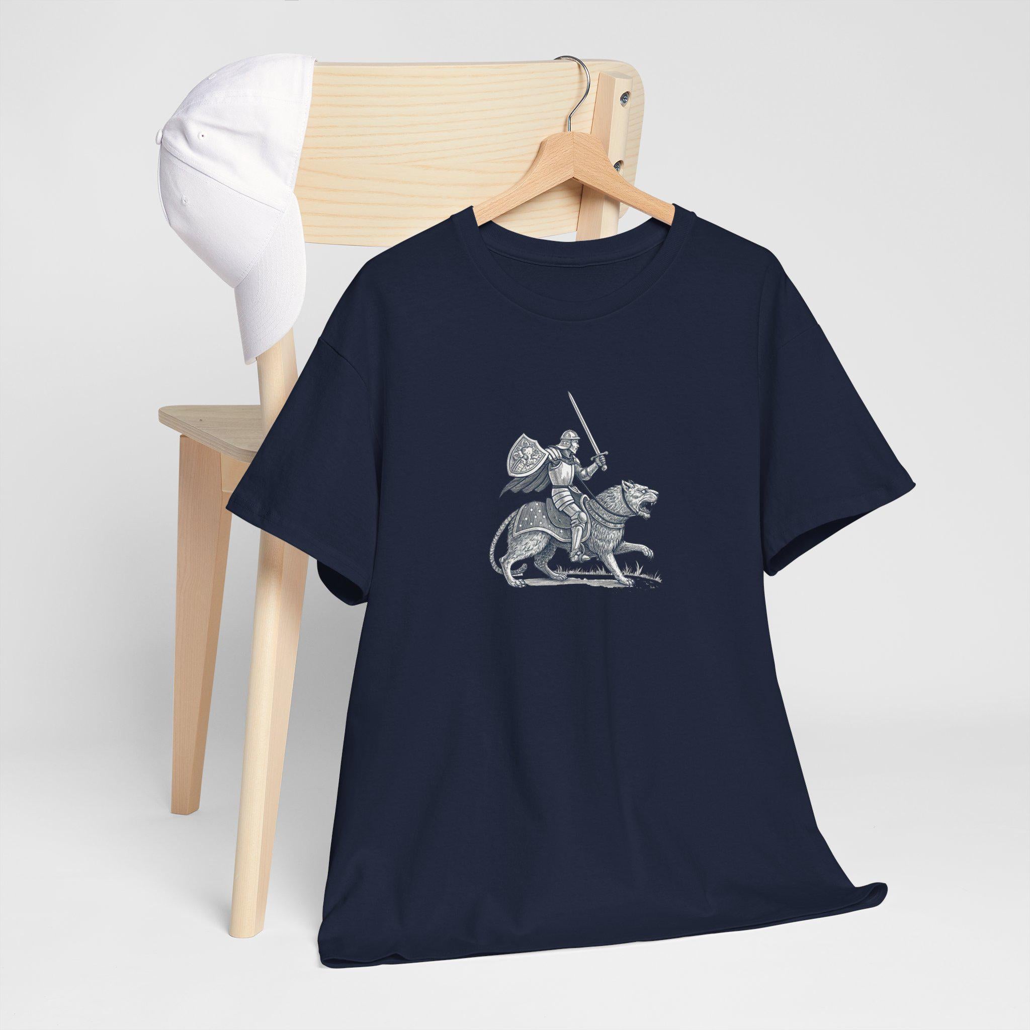 Vintage Knight Rider Graphic Tee: Retro Medieval Fantasy Shirt