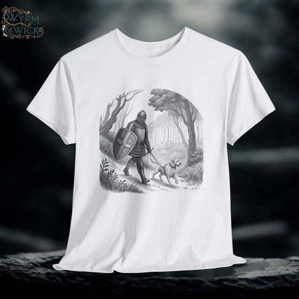 Knight and Companion Graphic Tee: Medieval Fantasy Unisex Shirt