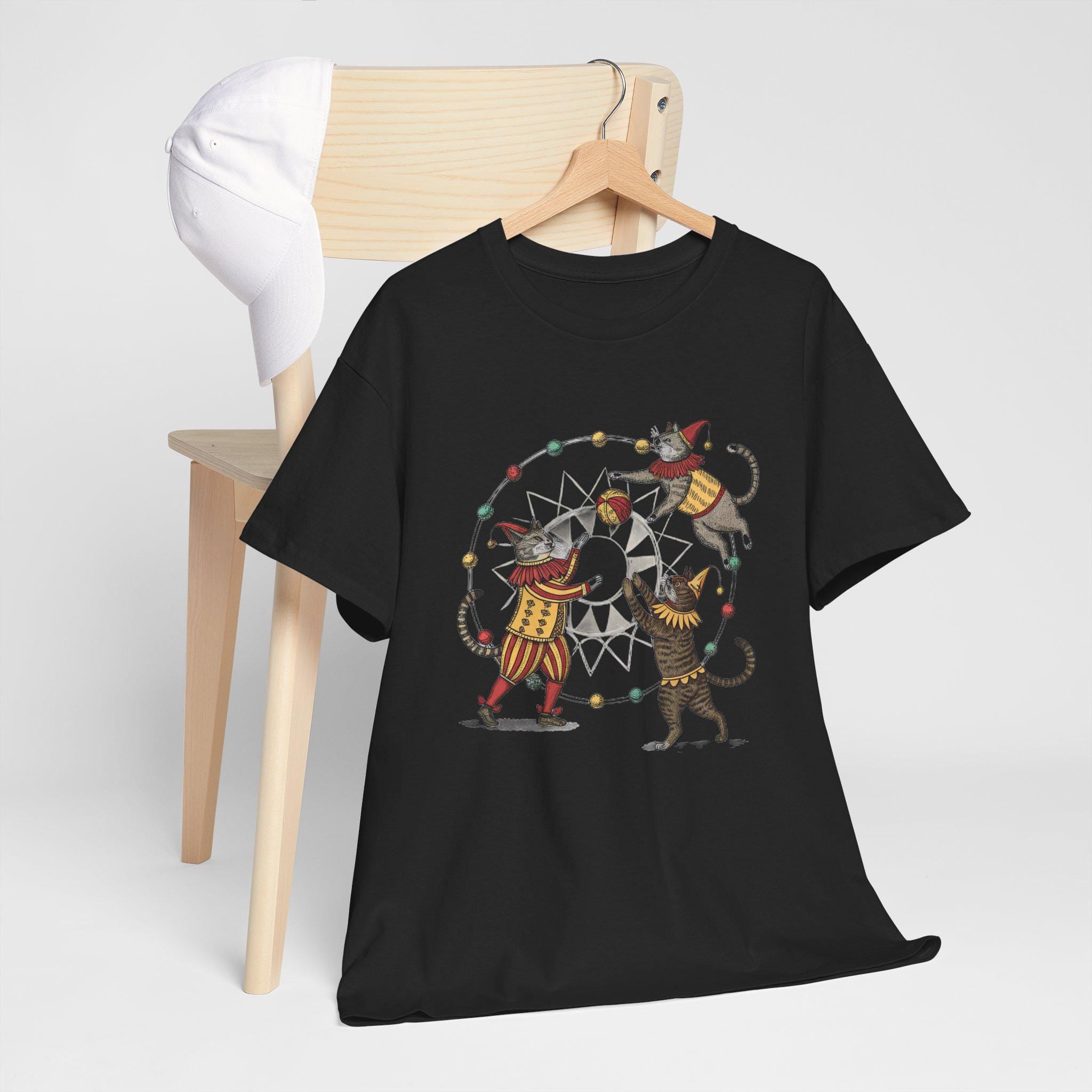 Medieval Cat Jesters Graphic Tee - Fantasy Castlecore Shirt