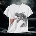 Vintage Dragon Graphic Shirt: Hand-Drawn Fantasy Art