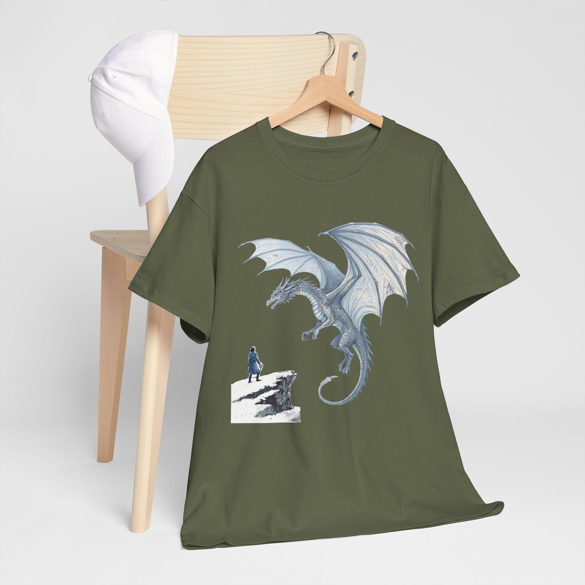 Silver Dragon Graphic Tee: Medieval Fantasy Unisex T-Shirt