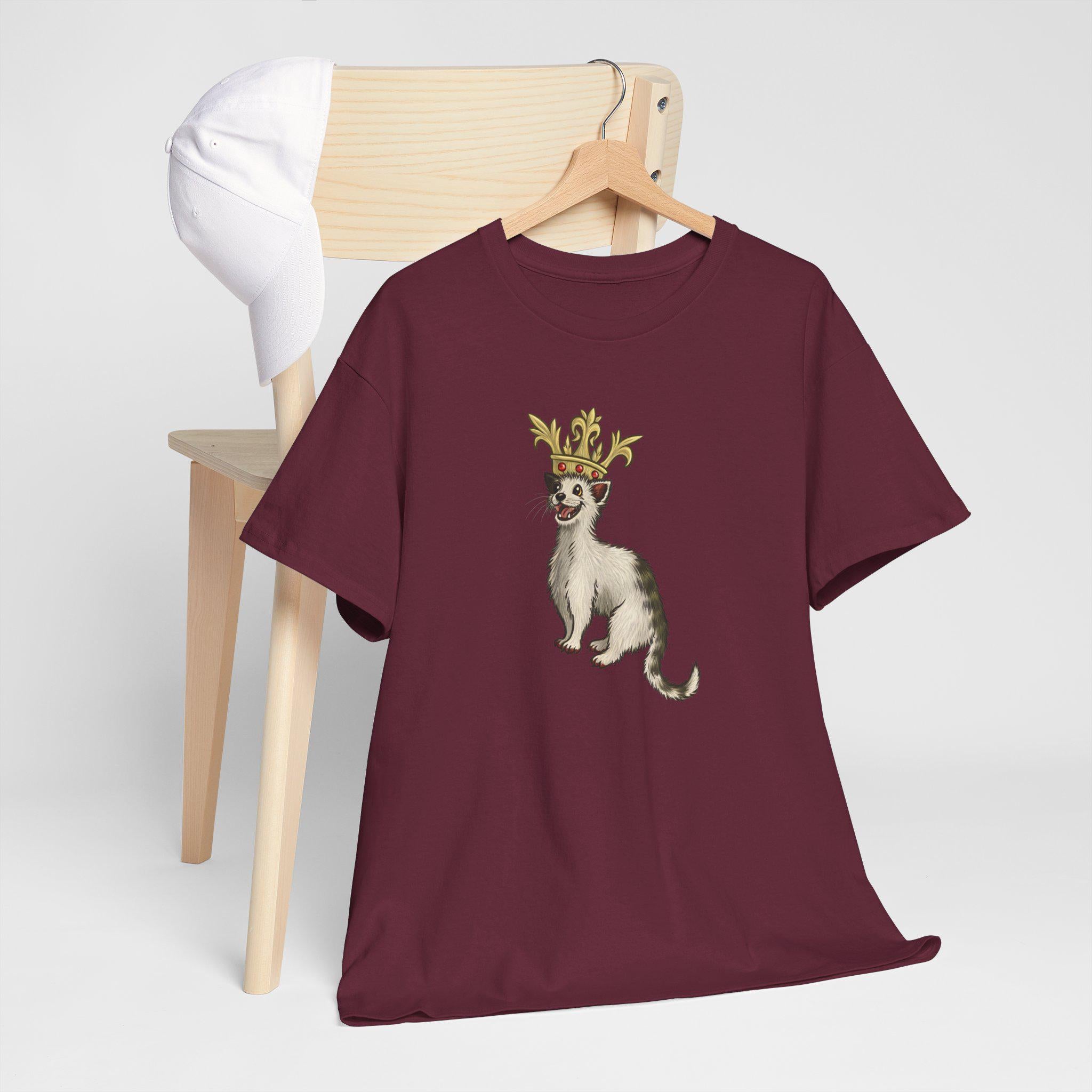 Crowned Dog Graphic Tee: Medieval Fantasy Castlecore Shirt