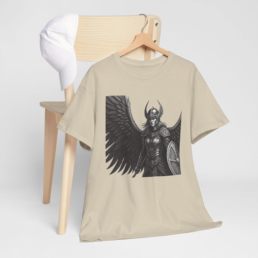 Dark Gothic Valkyrie T-Shirt: Hand-Drawn Medieval Fantasy Tee